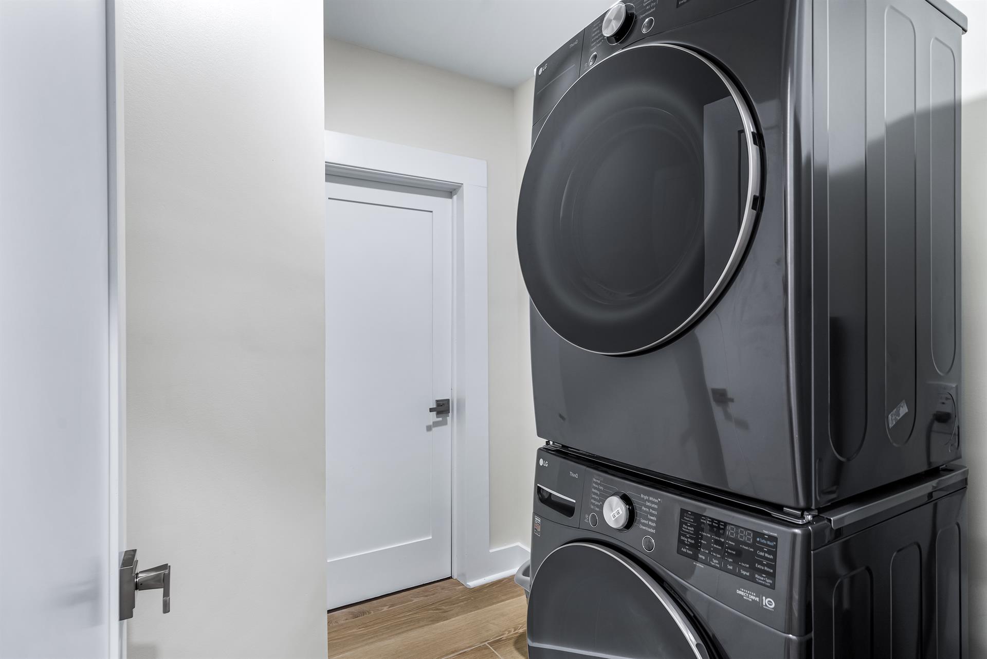 In Law Suite Washer and Dryer with Plenty of Laundry Supplies