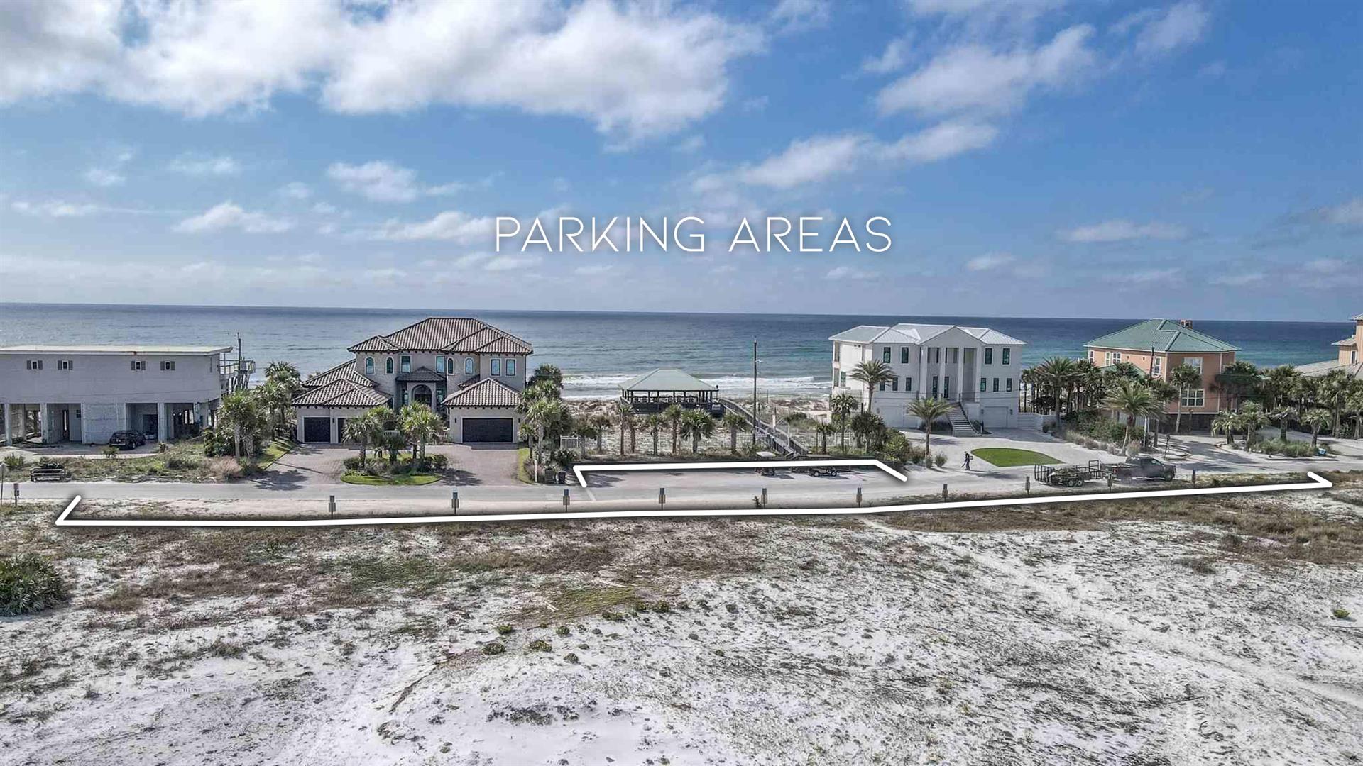 Golf Cart and Vehicle Parking At The Beach Access