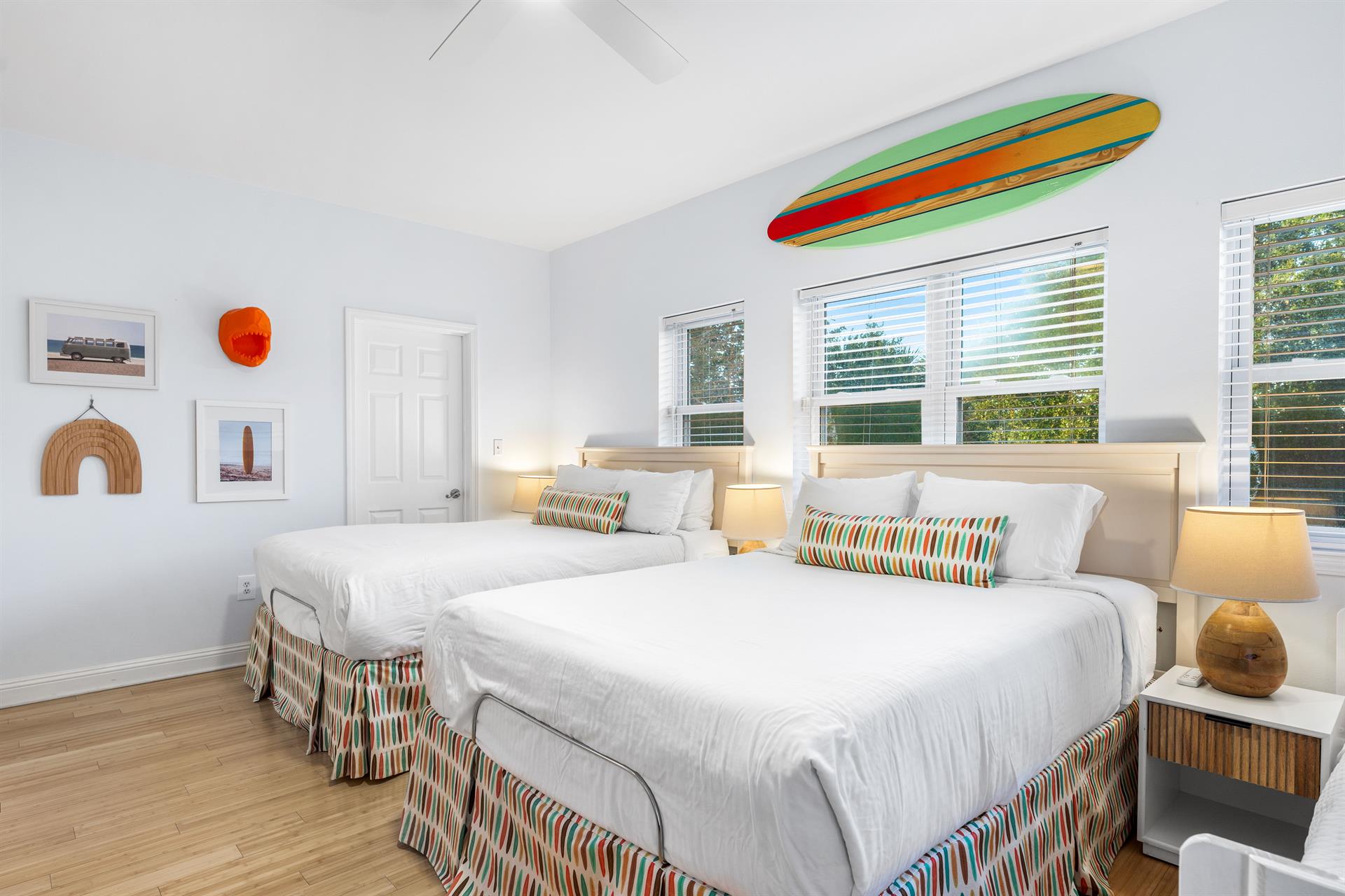 2nd Floor Double Queen Bedroom with Bunk Twin over Full