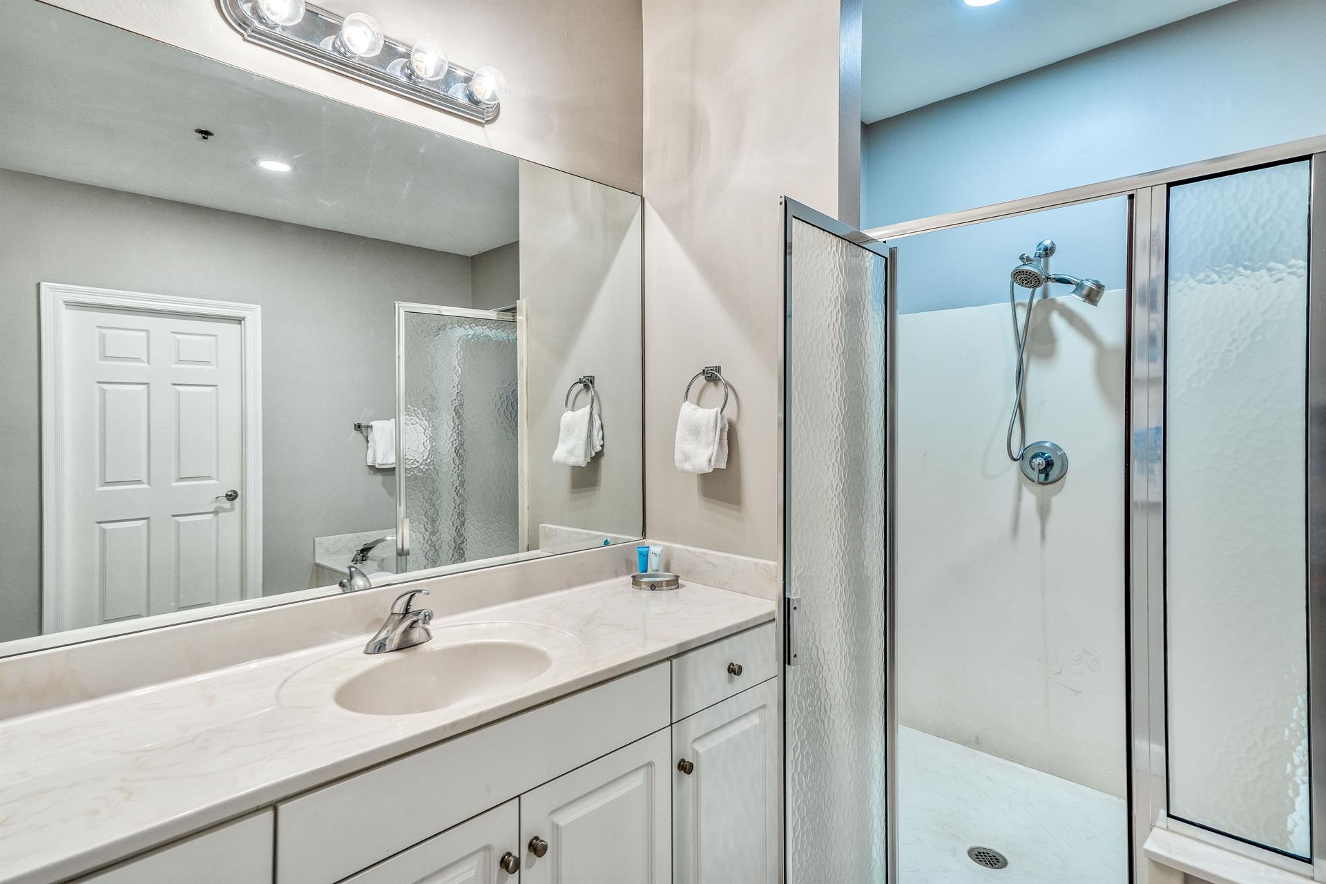 Master Bathroom with Soaking Tub and Walk In Shower