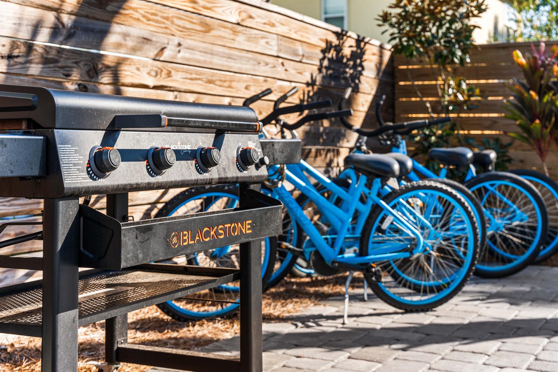 Gas Grill, Blackstone Grill and Bikes Included All propane provided
