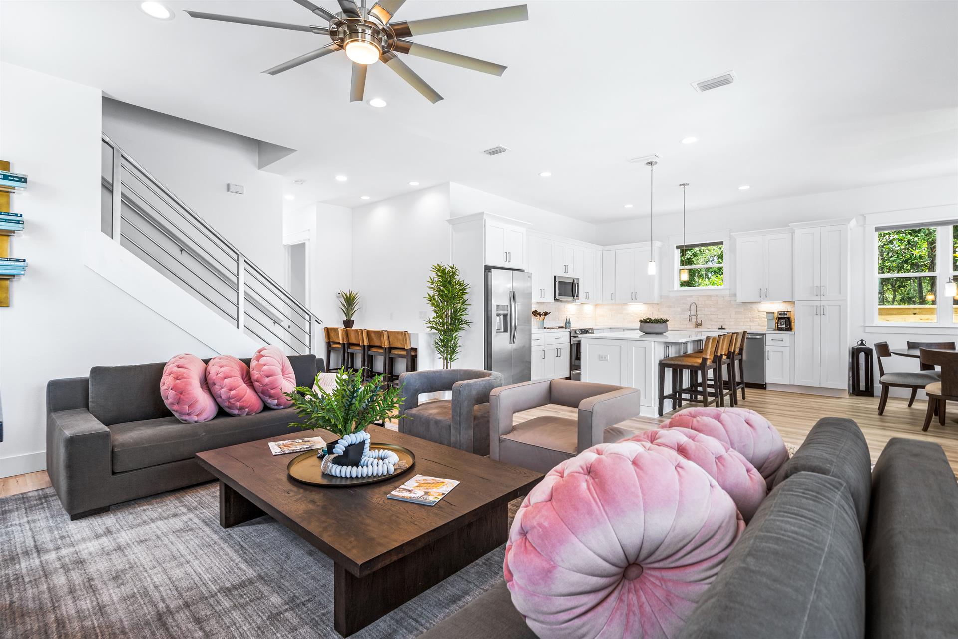 Open Living Room and Kitchen