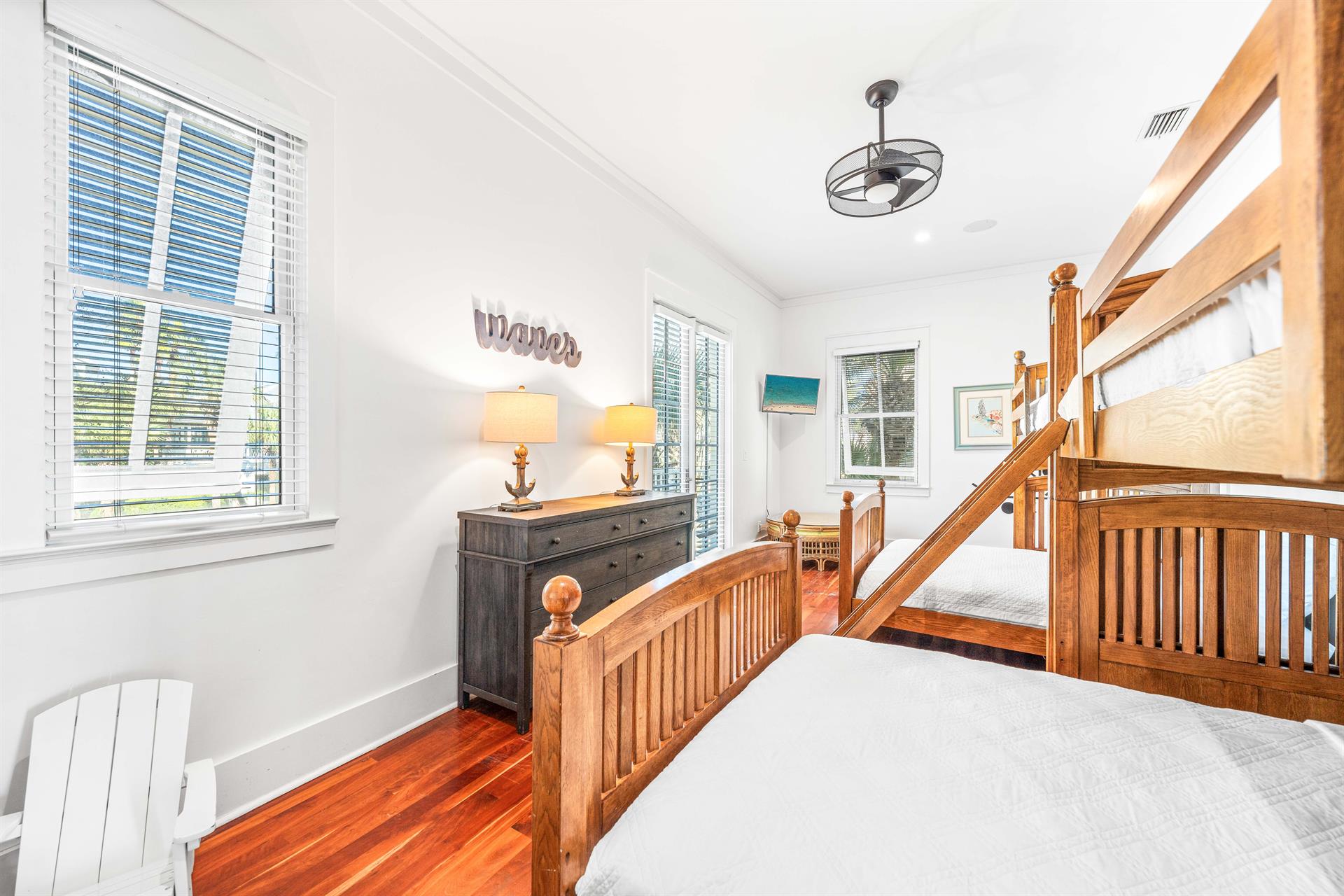 Bunk beds big enough for all your friends or kids and maybe a few pillow fights  JK  Located on the 2nd floor level.