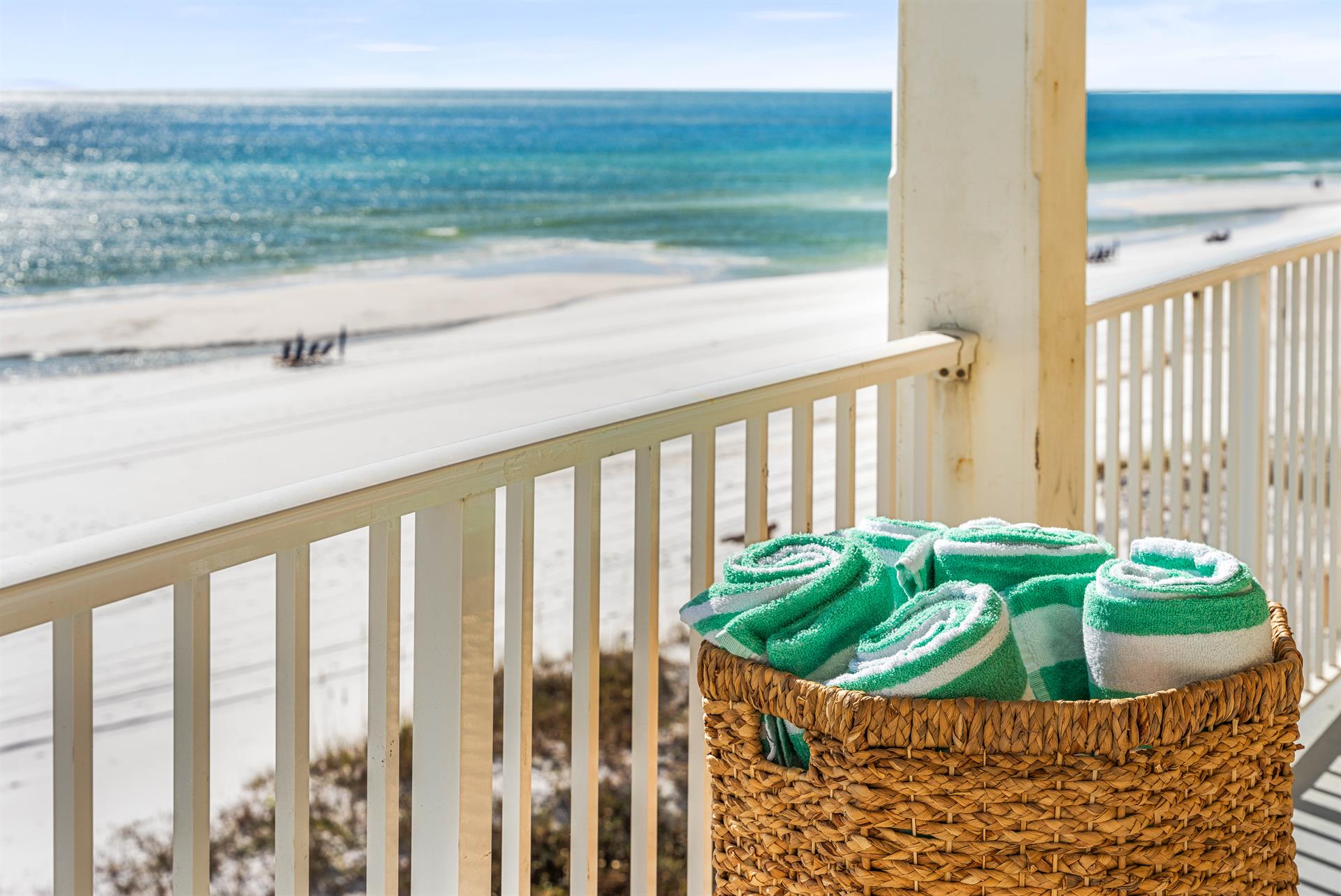 Weve always got you covered with our Frangista green  white beach towels