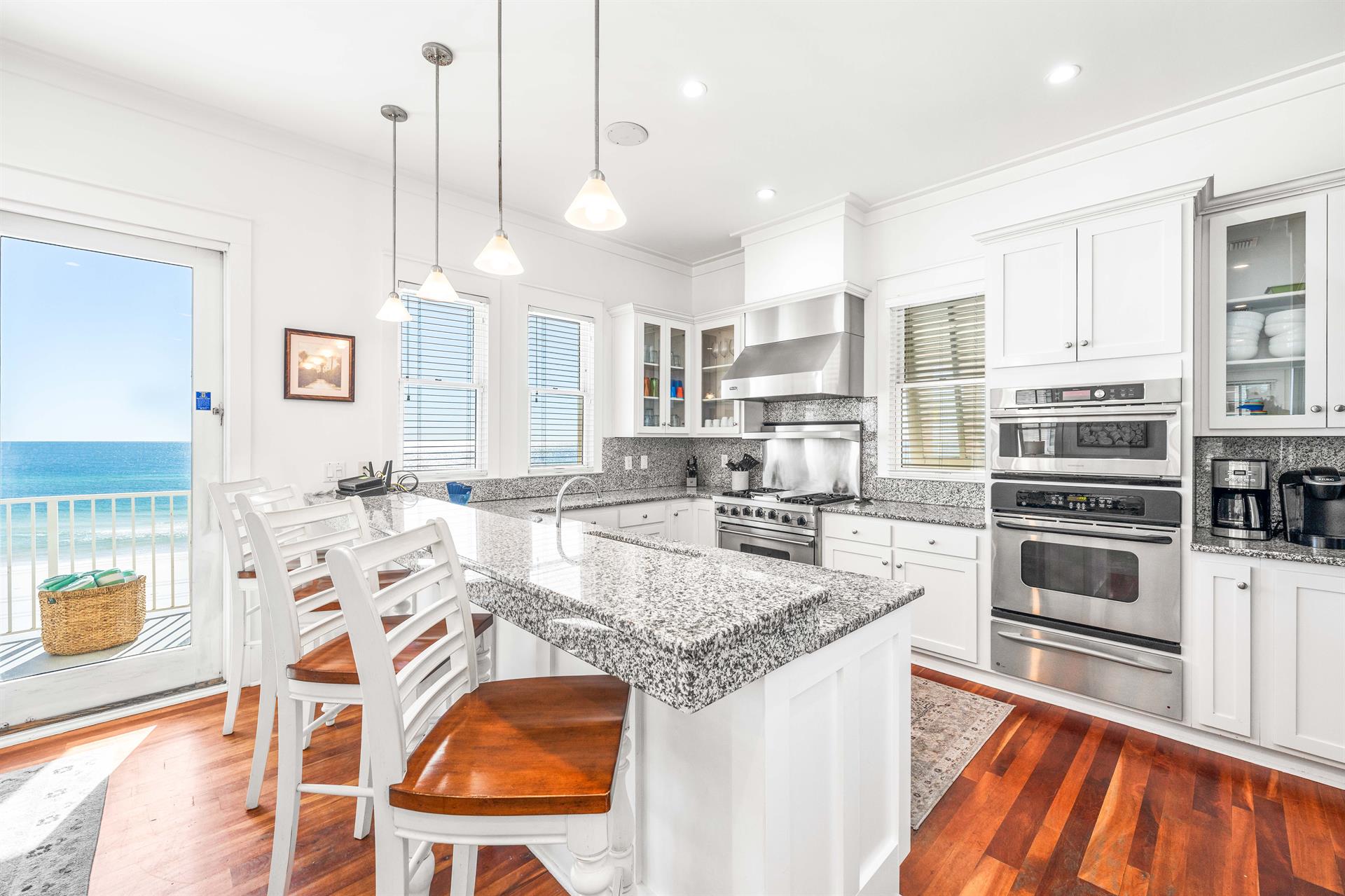 Where beachside meals meet style—this kitchens got all the space and views you need to whip up something delicious.