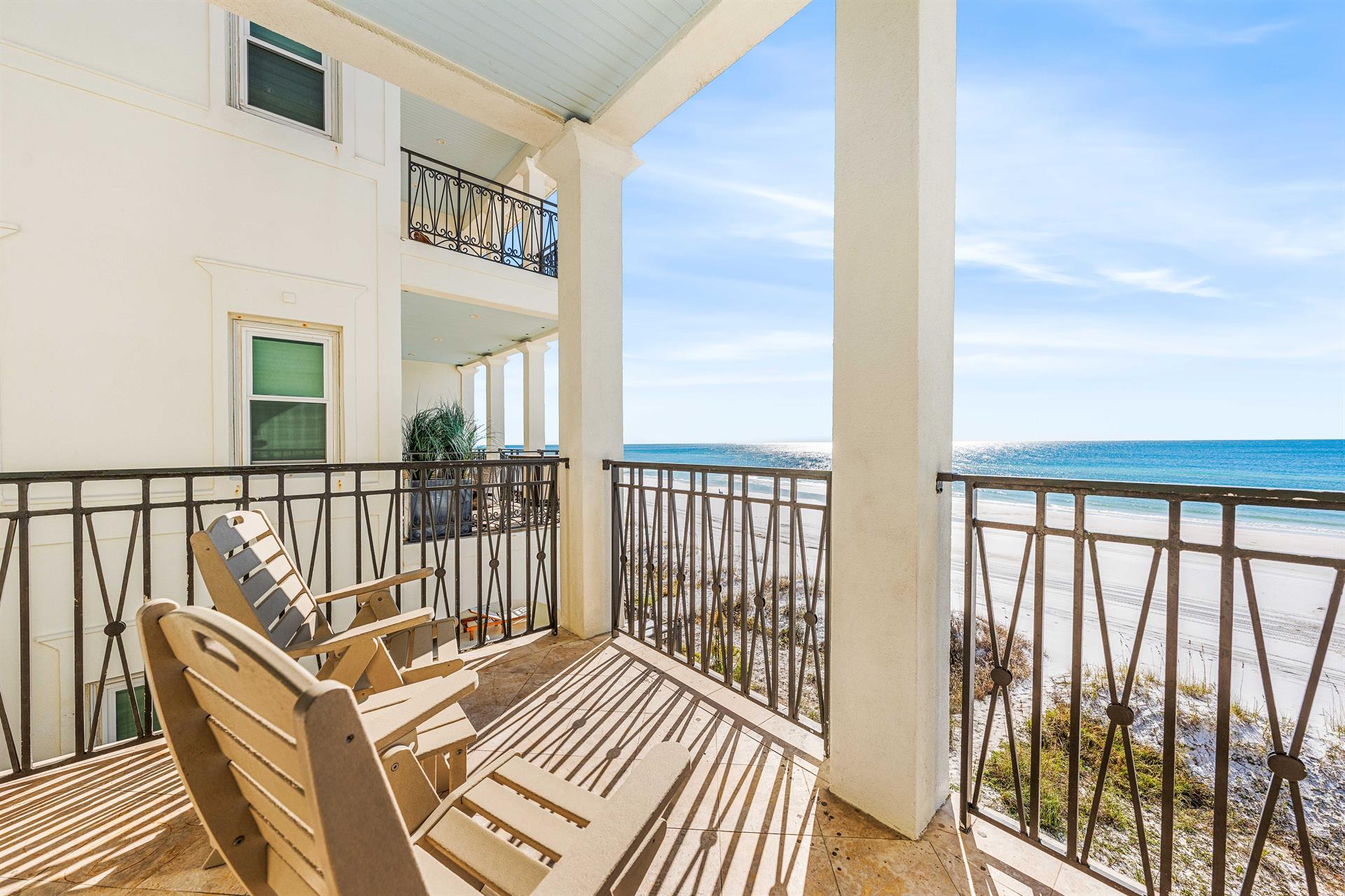 Outdoor Seating on this 2nd Floor Balcony Overlooking the Gulf.