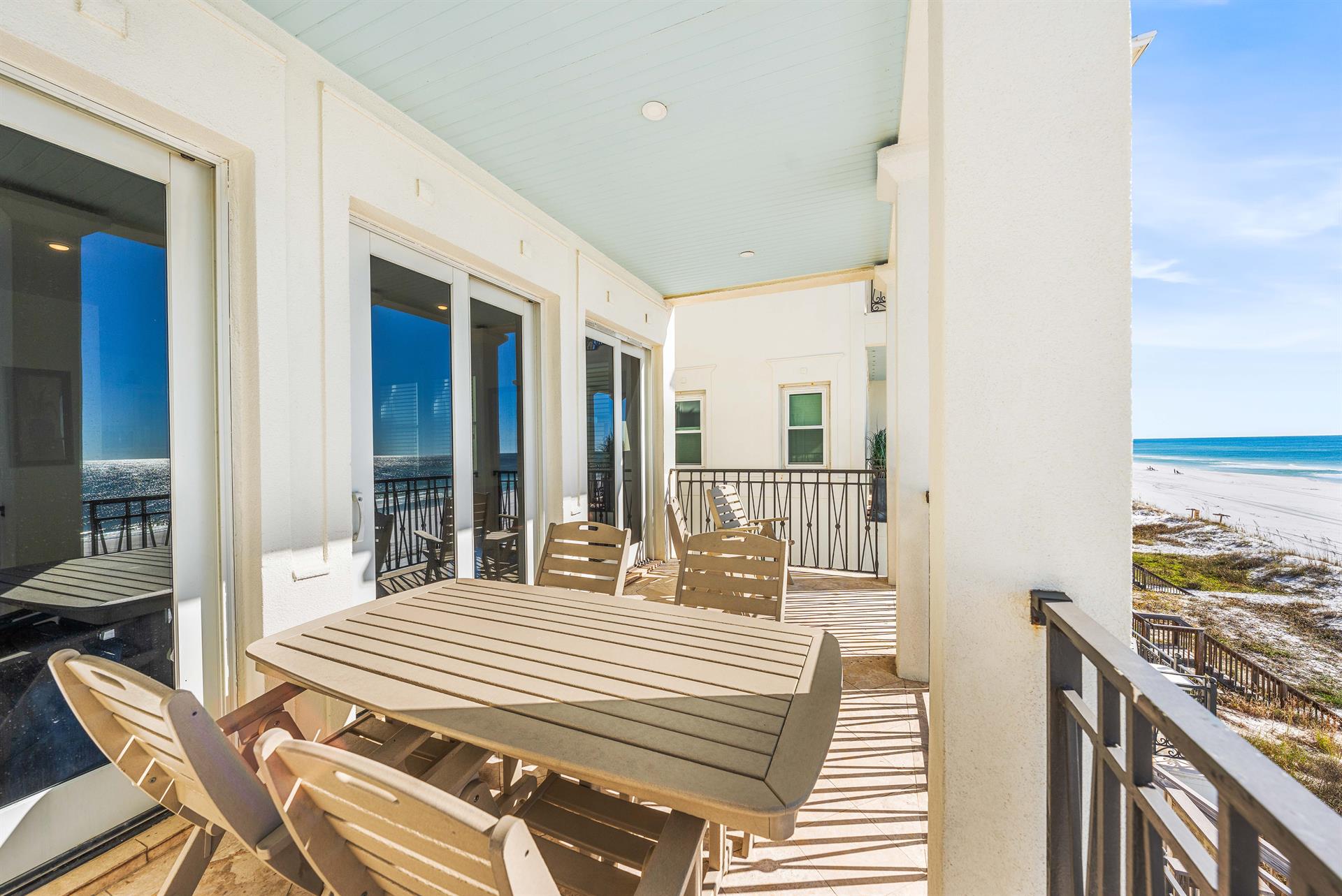 Outdoor Dining Overlooking the Beach on this 2nd Floor Balcony