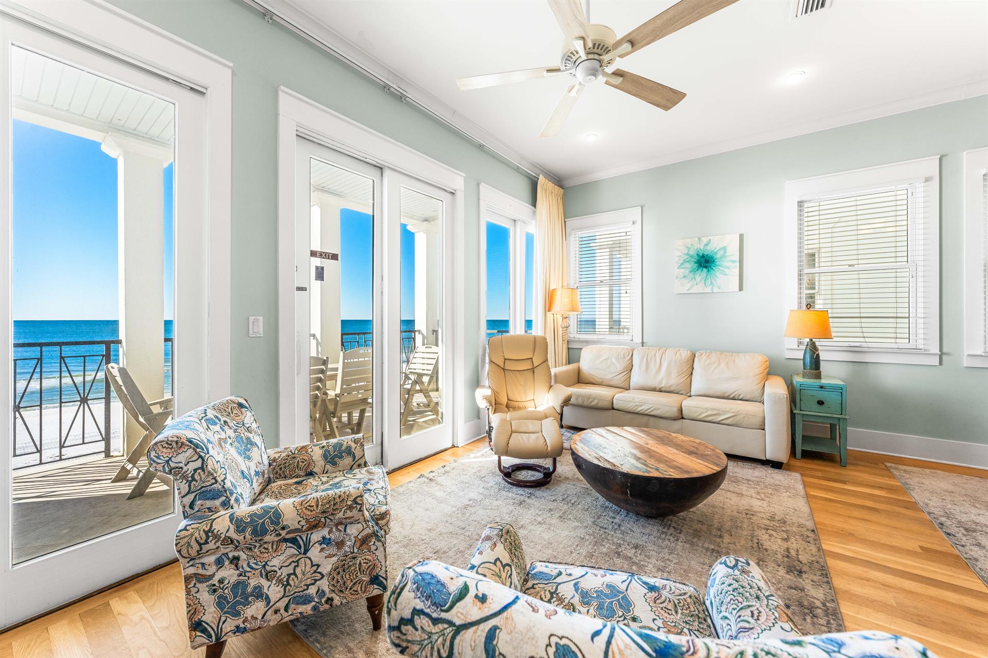 Gulf Views All Three Floors Outside Dining on a Covered Balcony, Leather Pull Out Sofa Bed