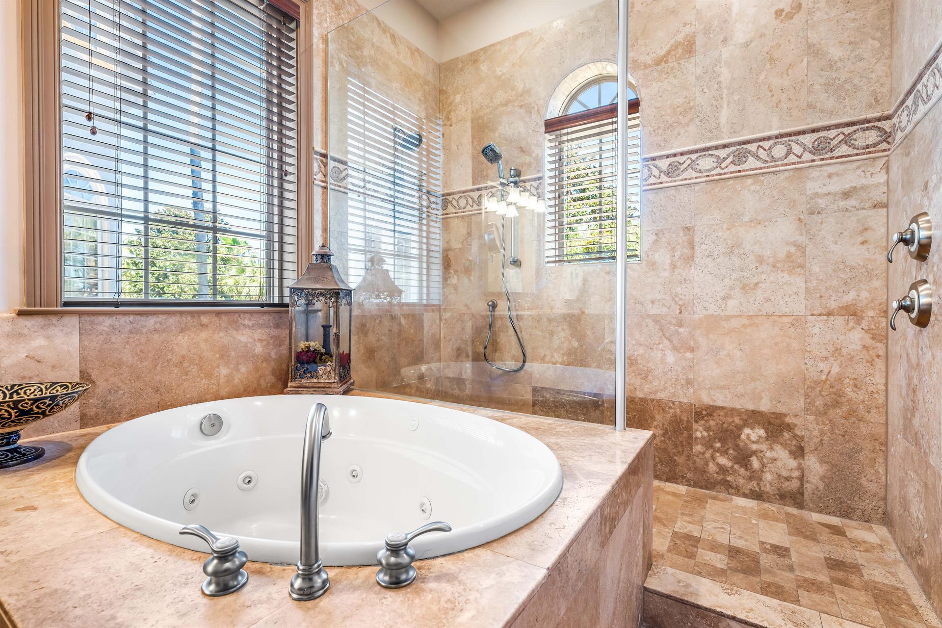 Second Floor Primary King Bedroom Jetted Tub and Walk In Shower