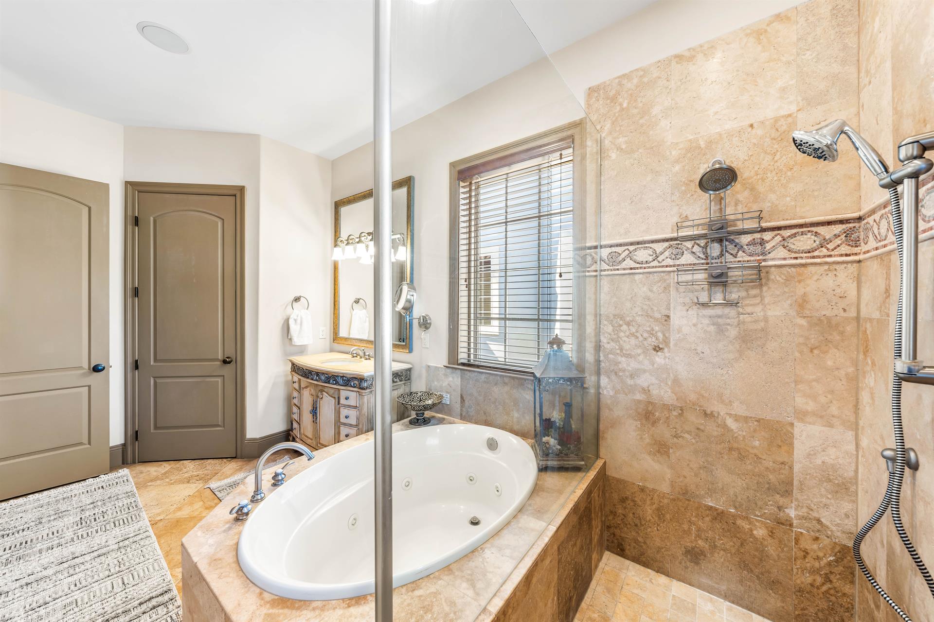 Second Floor Primary King Bedroom Jetted Tub and Walk In Shower