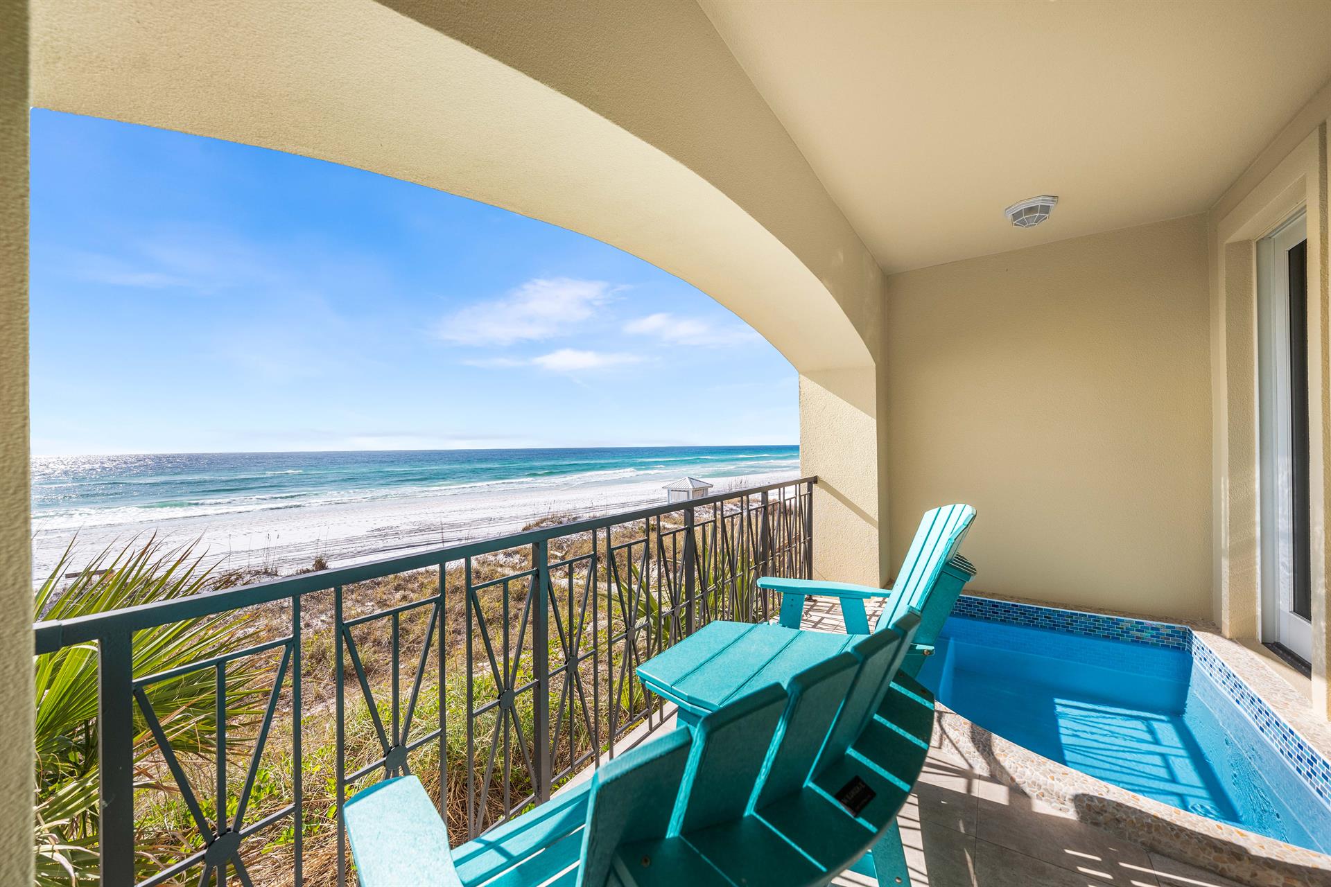 Private Splash Pool Located on the First Floor Covered Balcony.  Perfect for Cooling Off After a Beach Day  Pool can be heated.