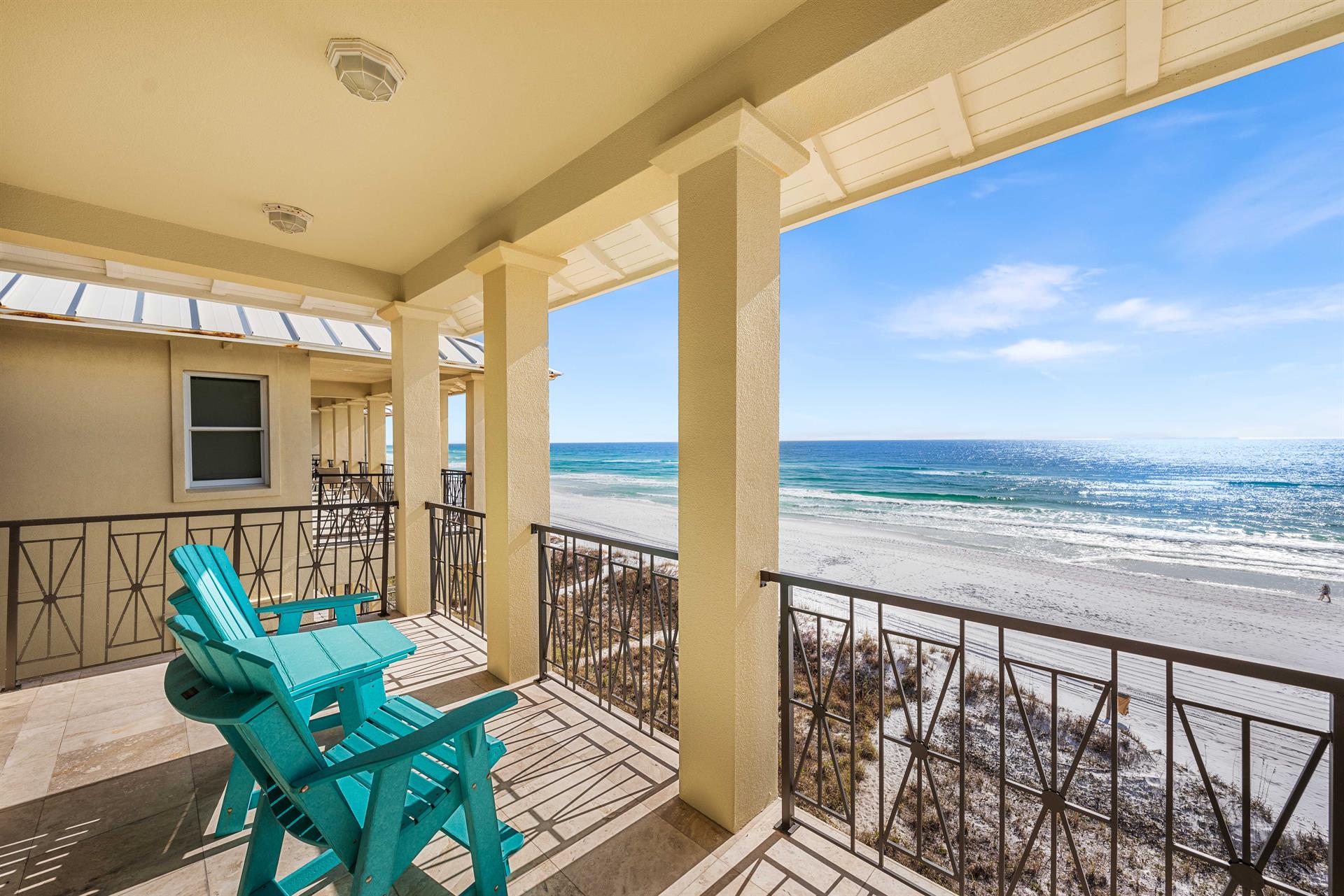 Covered Balcony off the Third Floor Primary Bedroom Suite with Stunning Views
