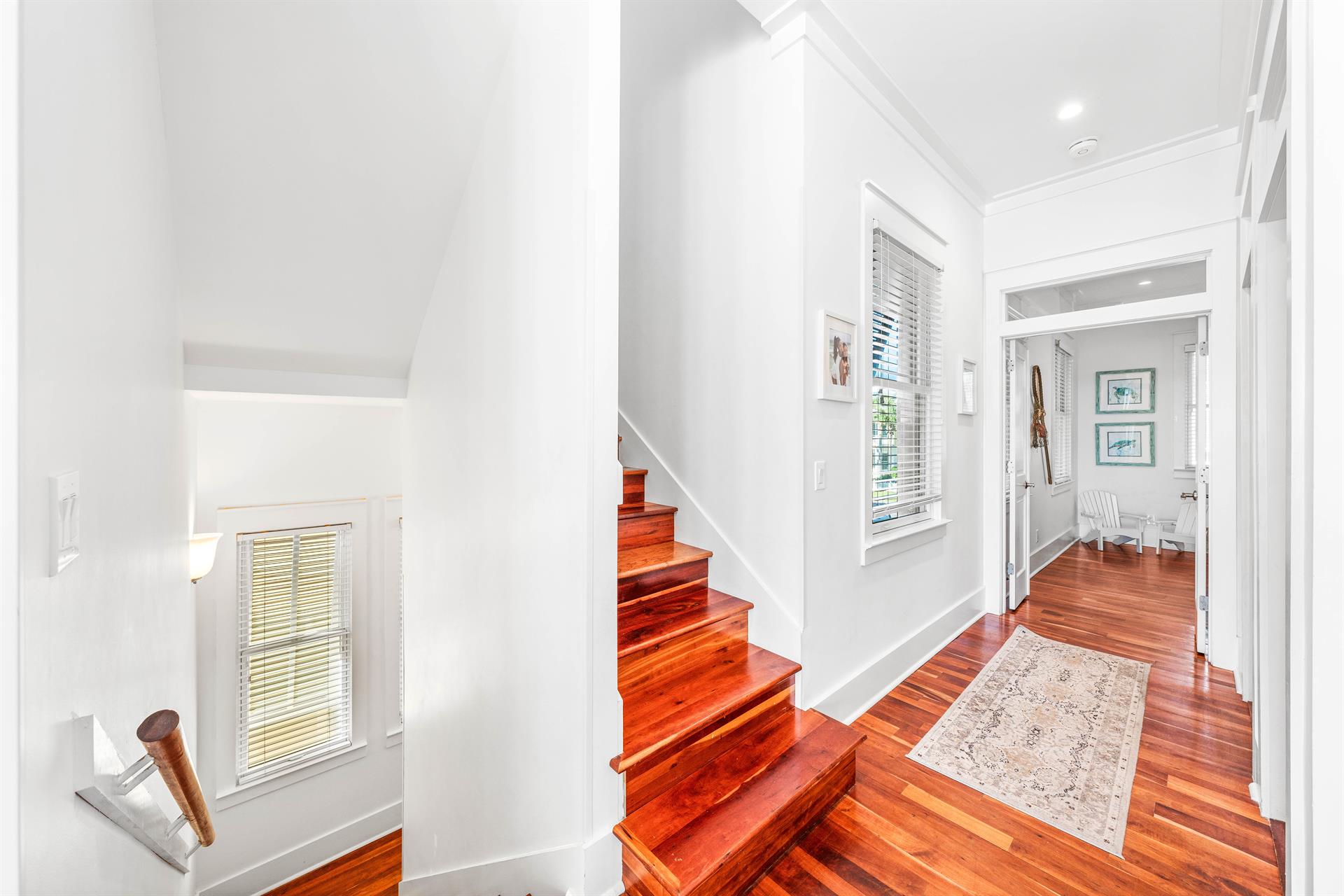 2nd floor hall past the half bath and separate laundry room on the way to the kids bunk bedroom.