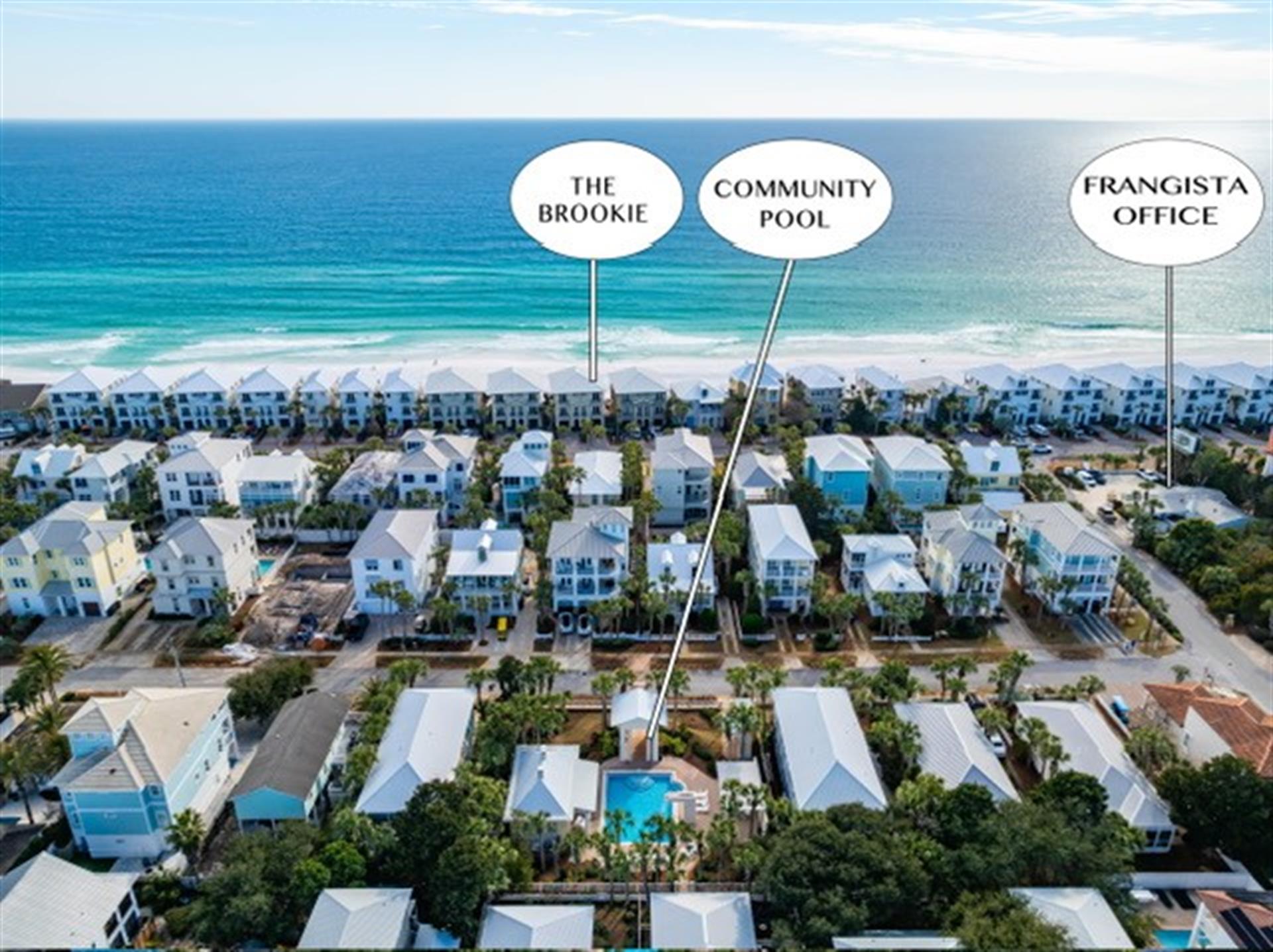 You are in walking distance of the Community Pool  our Frangista Beach Properties Office   Stop in   if theres anything you need, dont hesitate to ask.  We are literally just down the street