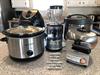 Crock  pot, air fryer, blender, toaster, food chopper, instant pot  waffle maker plus all the cookware you need