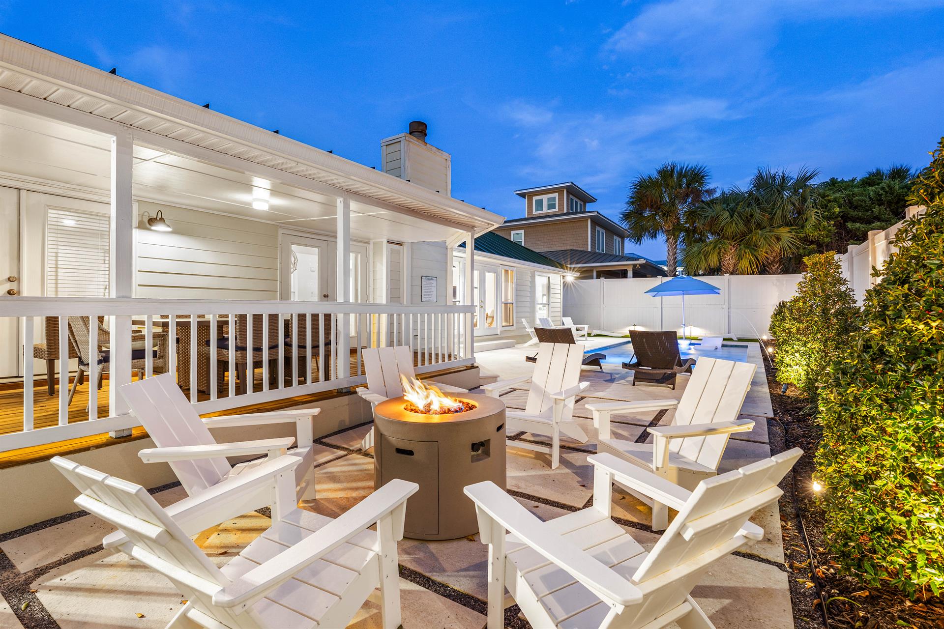 6 Adirondack Lounge Chairs in this Amazing Outdoor Space