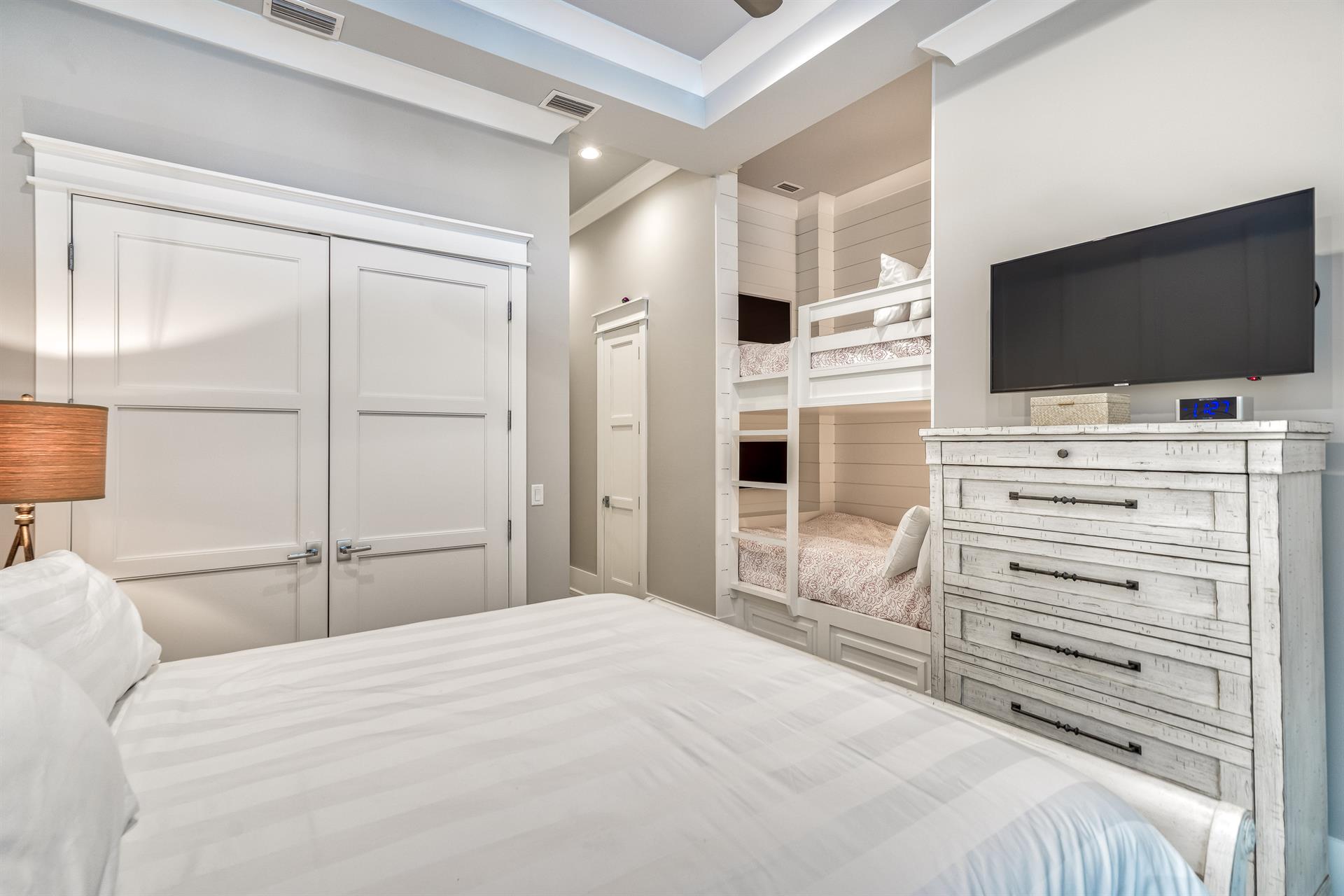 First floor King bedroom two full beds.