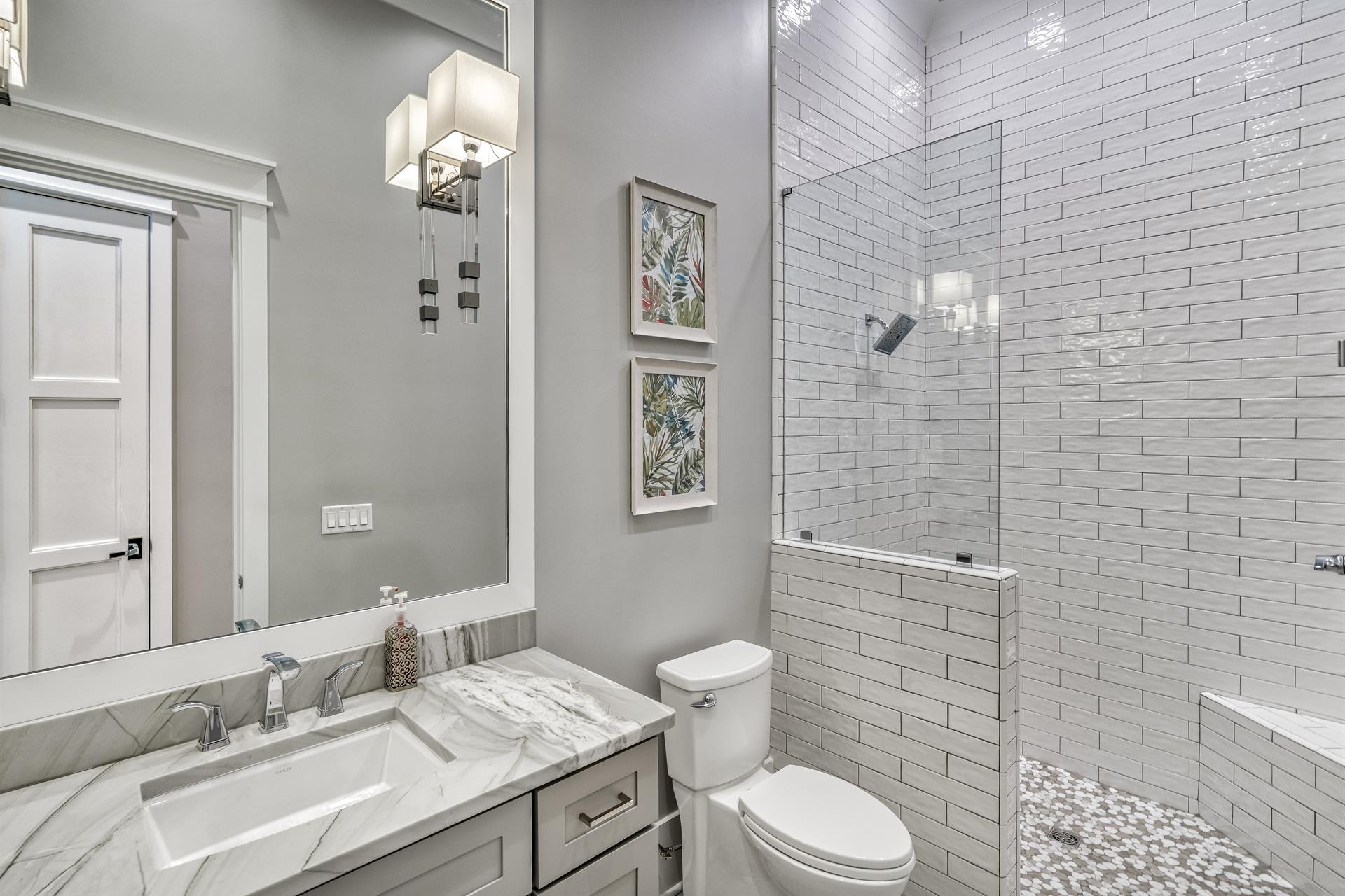 First floor King bedroom shower.