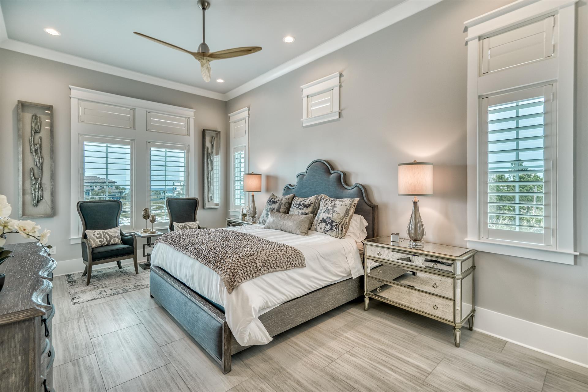 Second floor King bedroom off of the living area.