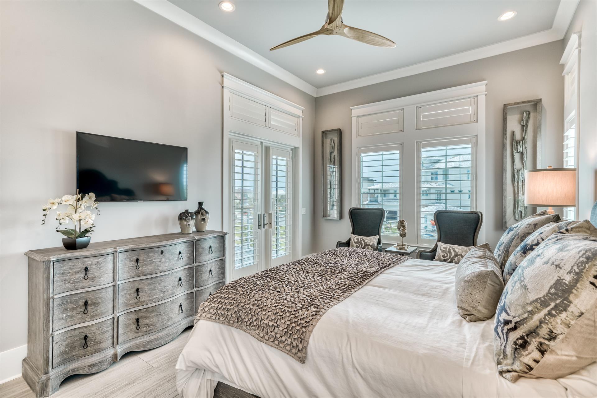 Second floor King bedroom off of the living area.