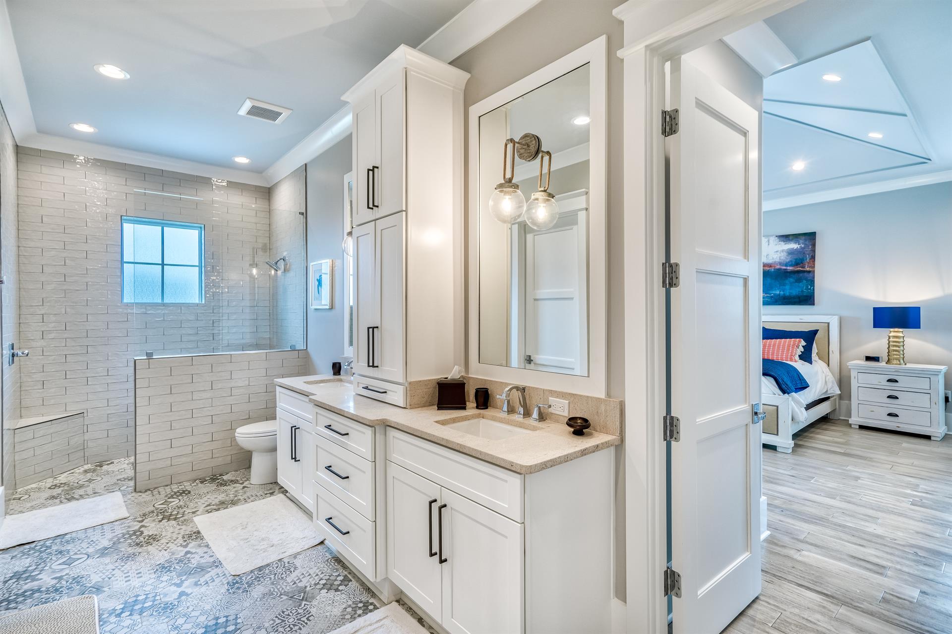 Third floor King bedroom bathroom shower.