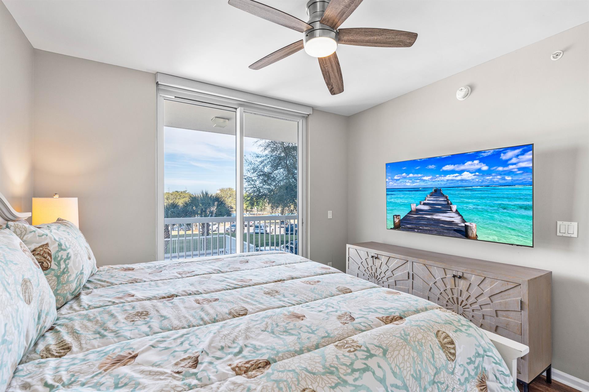 King Bedroom with Private Bathroom and Balcony Access