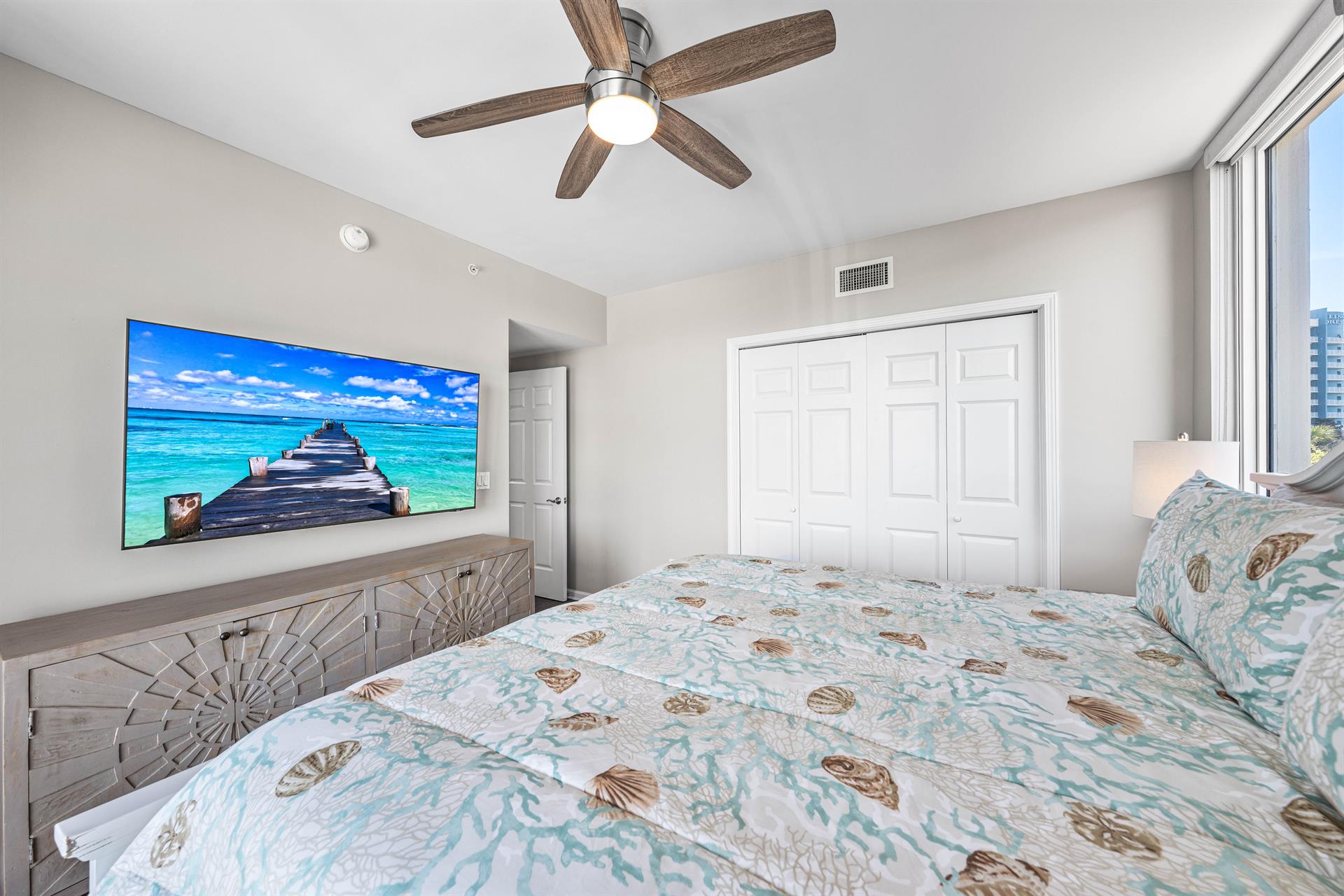 King Bedroom with Private Bathroom and Balcony Access