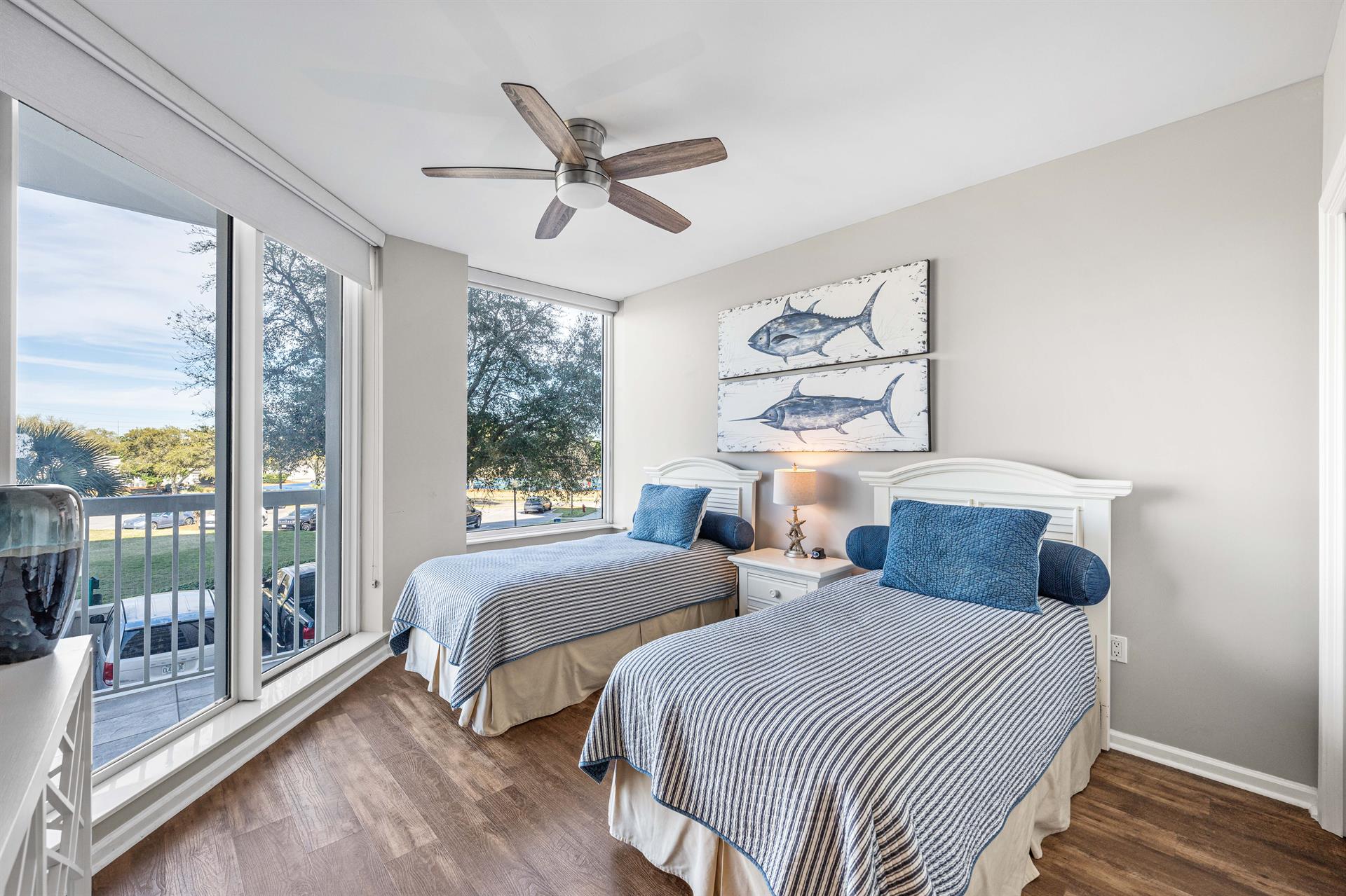 Double Twin Bedroom with Private Bathroom and Balcony Access