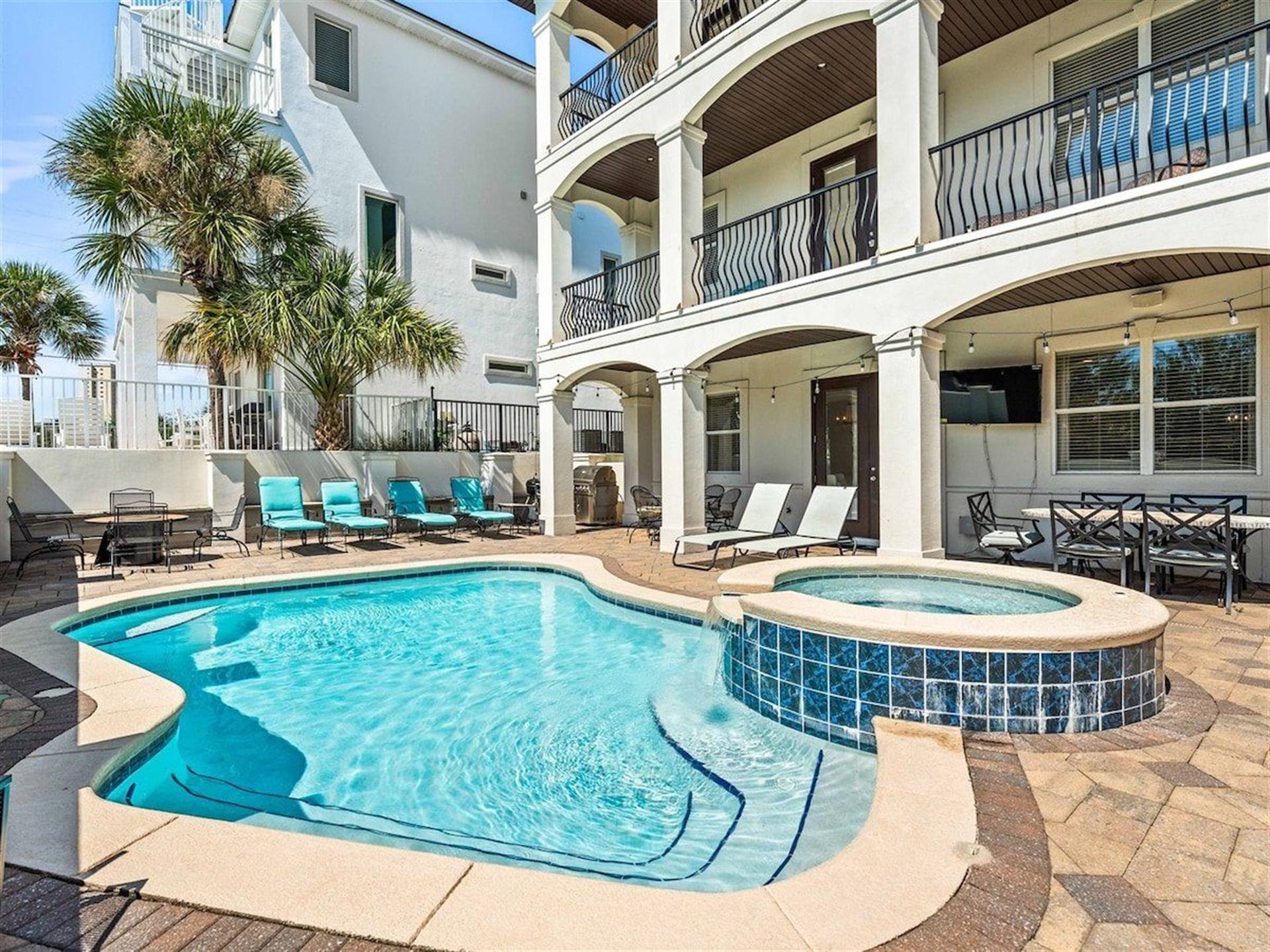 Private Pool and Spa with plenty of seating