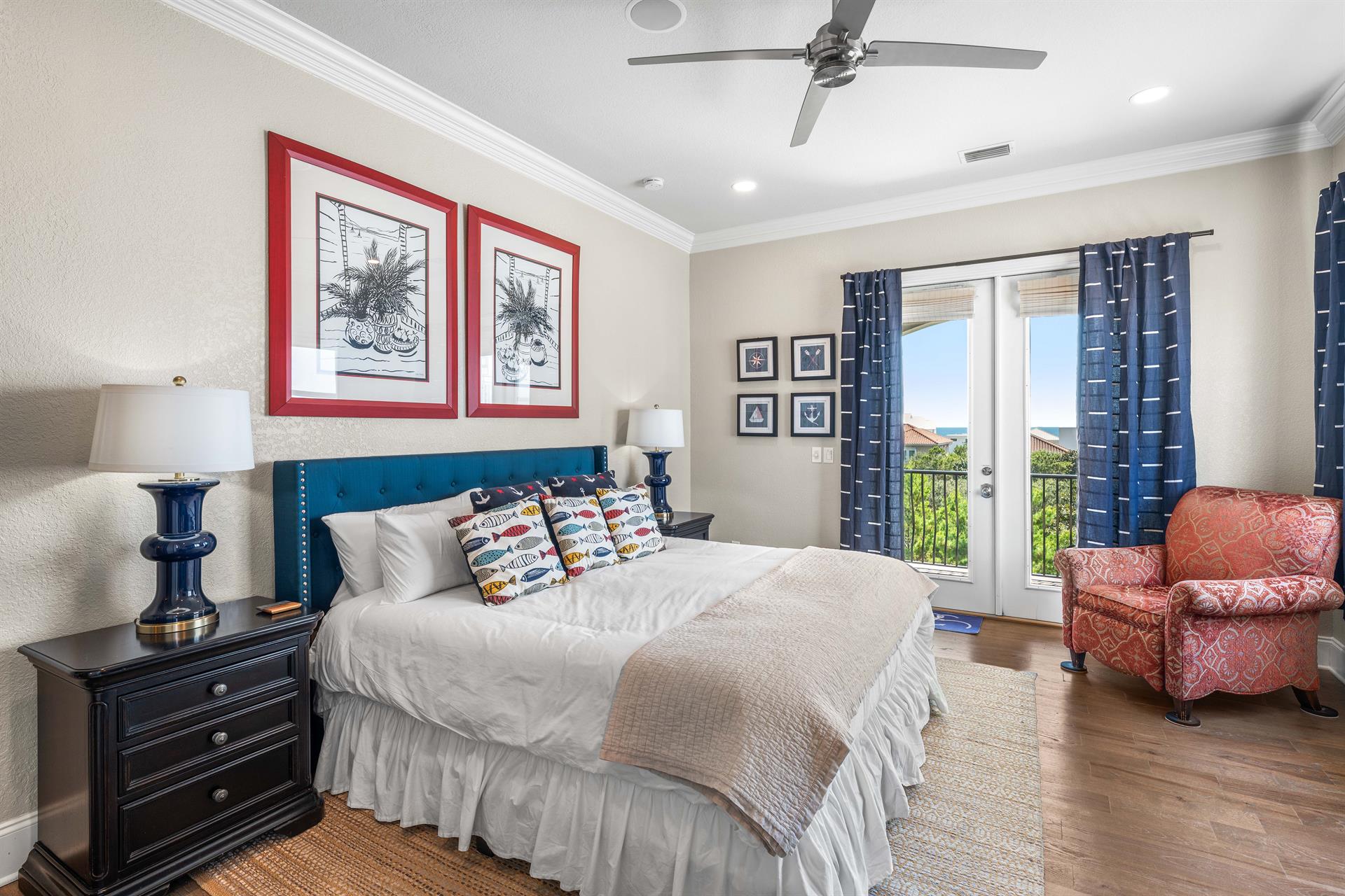 3rd Floor King Bedroom with Private Bath and Balcony Access