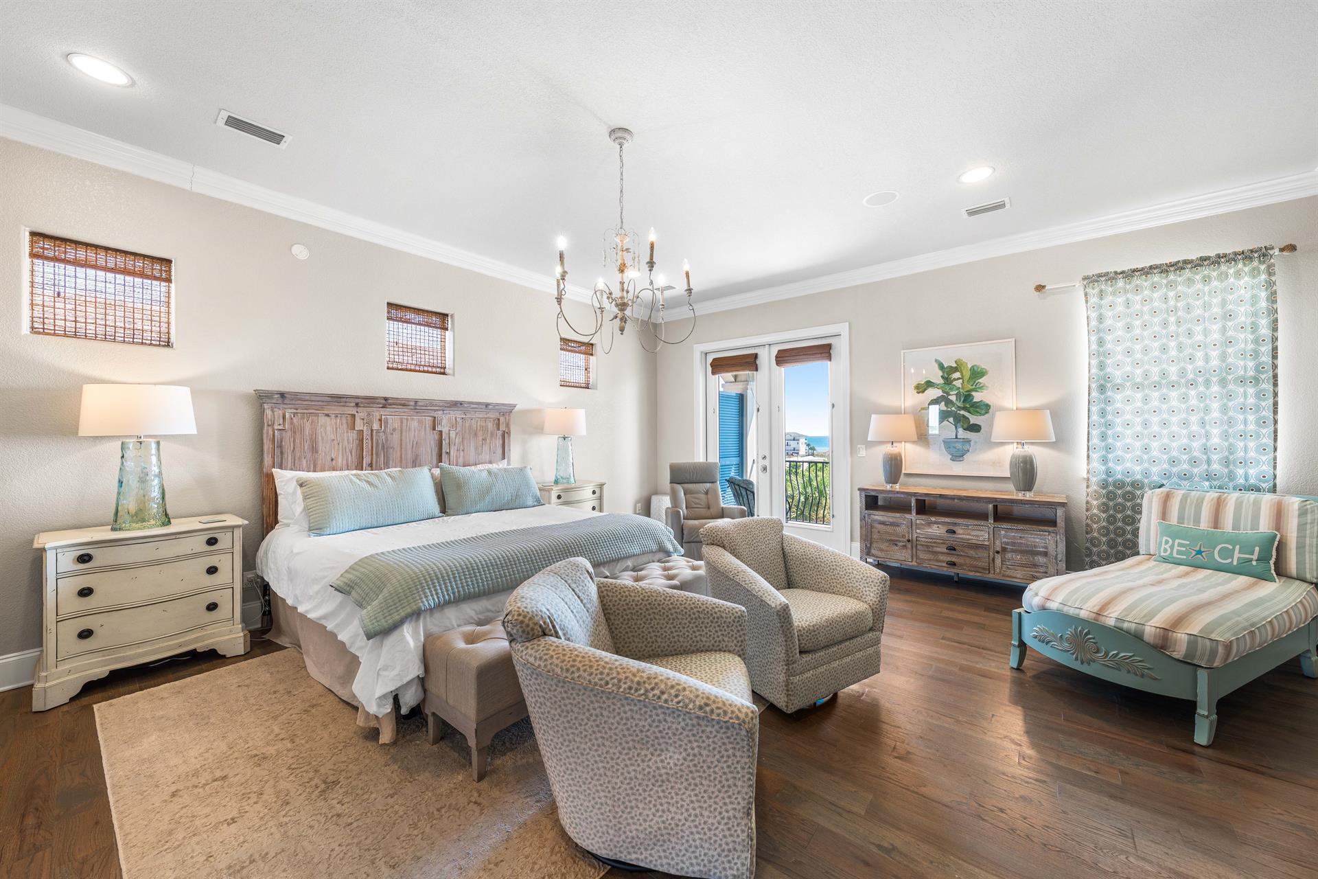 3rd Floor King Bedroom with Private Bath and Balcony Access