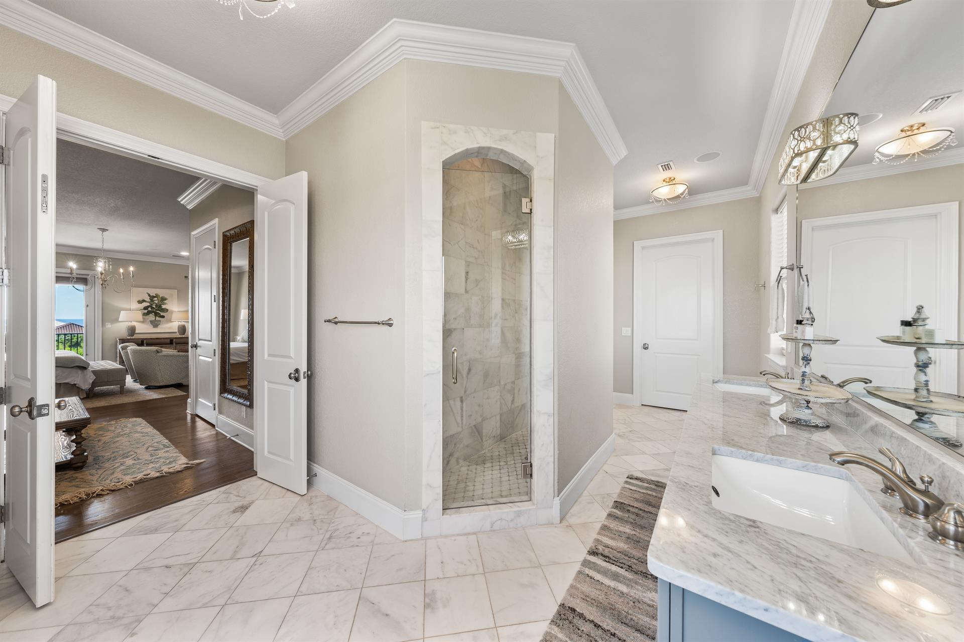Private Bath with Walk In Shower and Soaking Tub