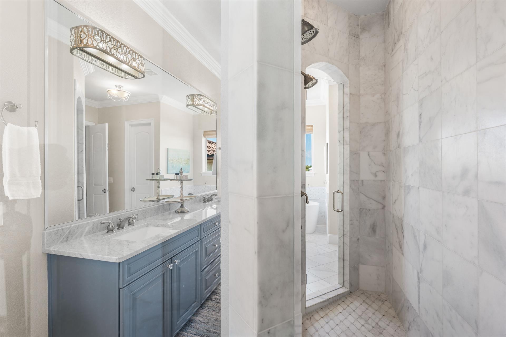Private Bath with Walk In Shower and Soaking Tub