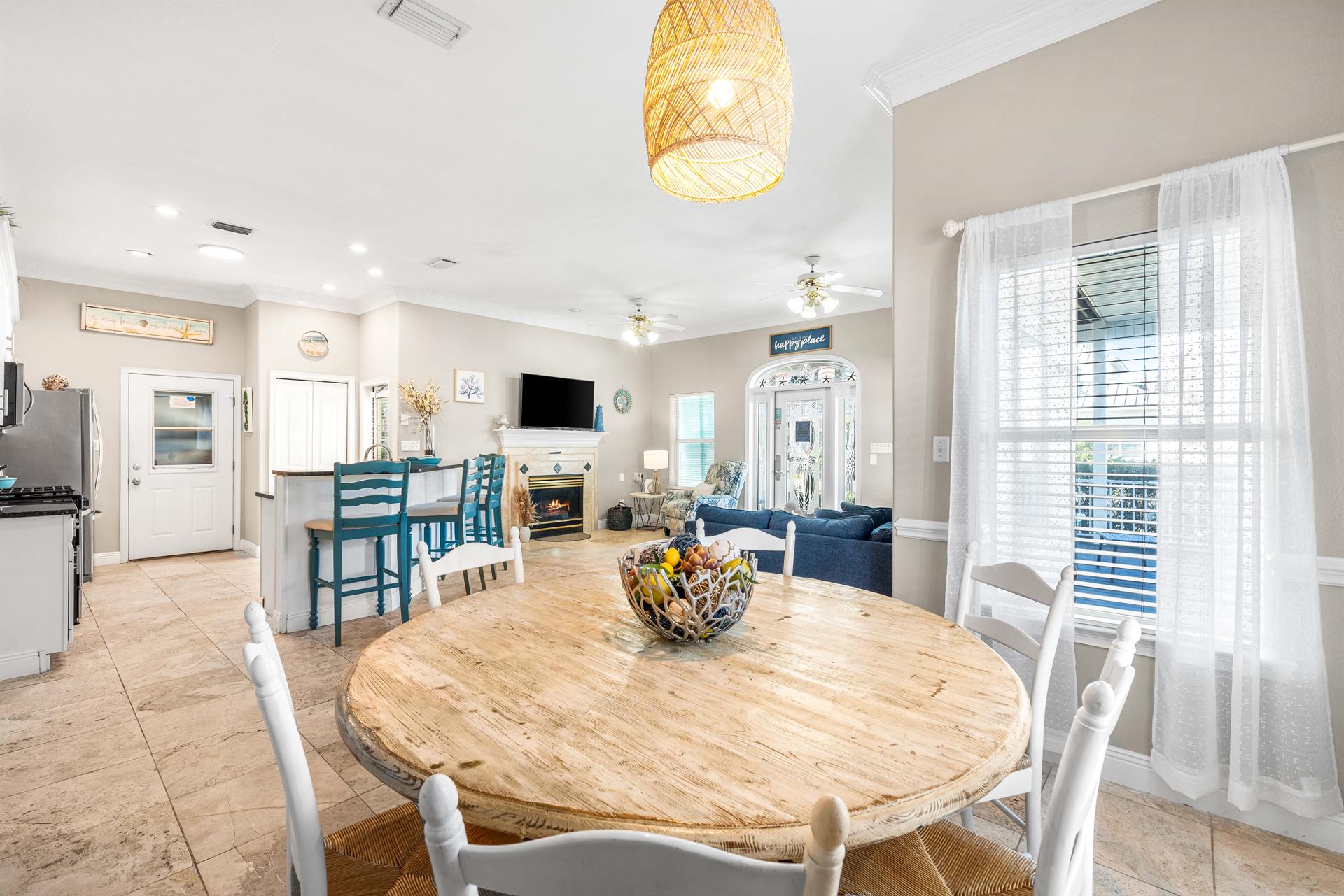 Everyone can gather together in this fabulous great room.