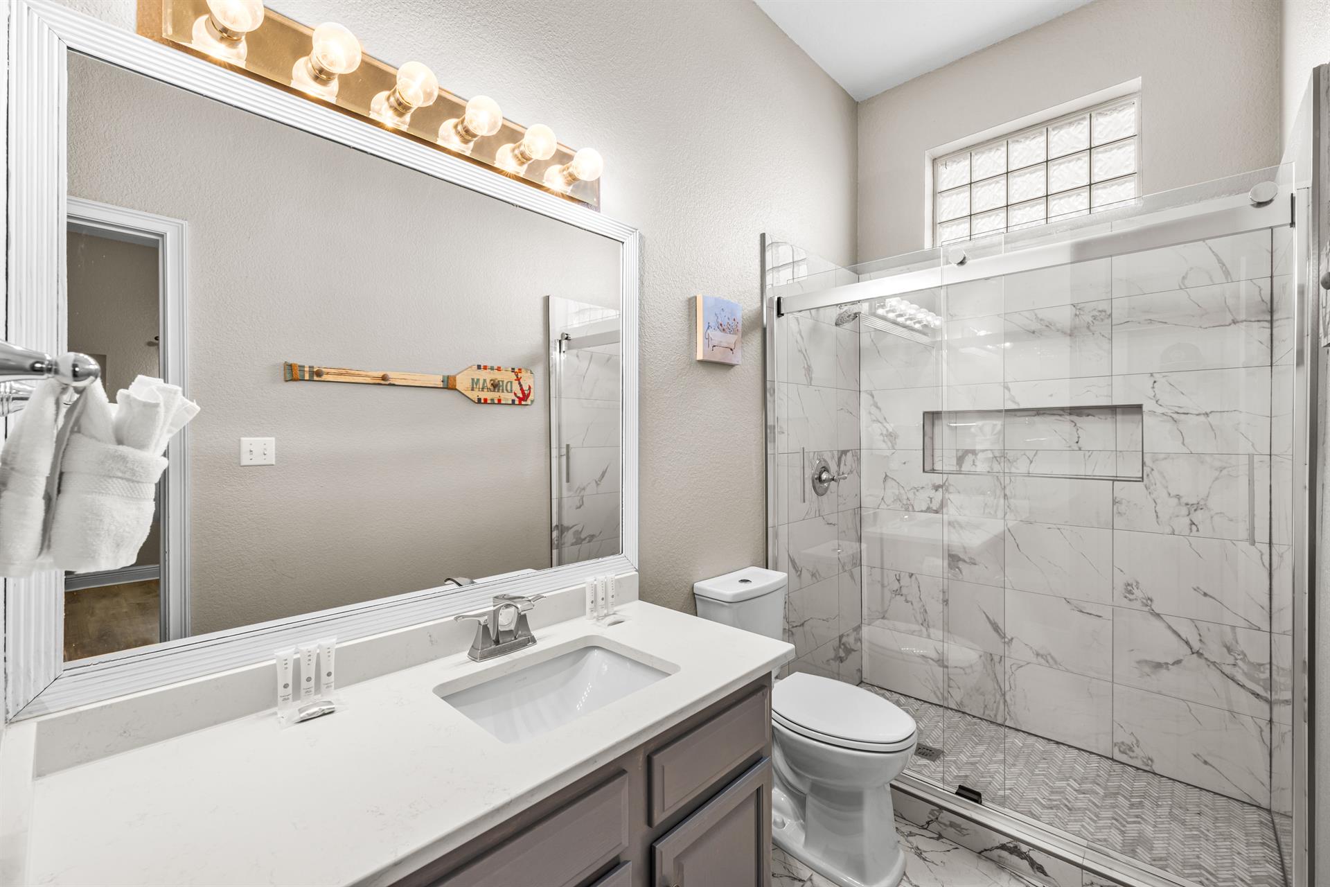 Bunk Bedroom Ensuite Bath with Walk In Shower