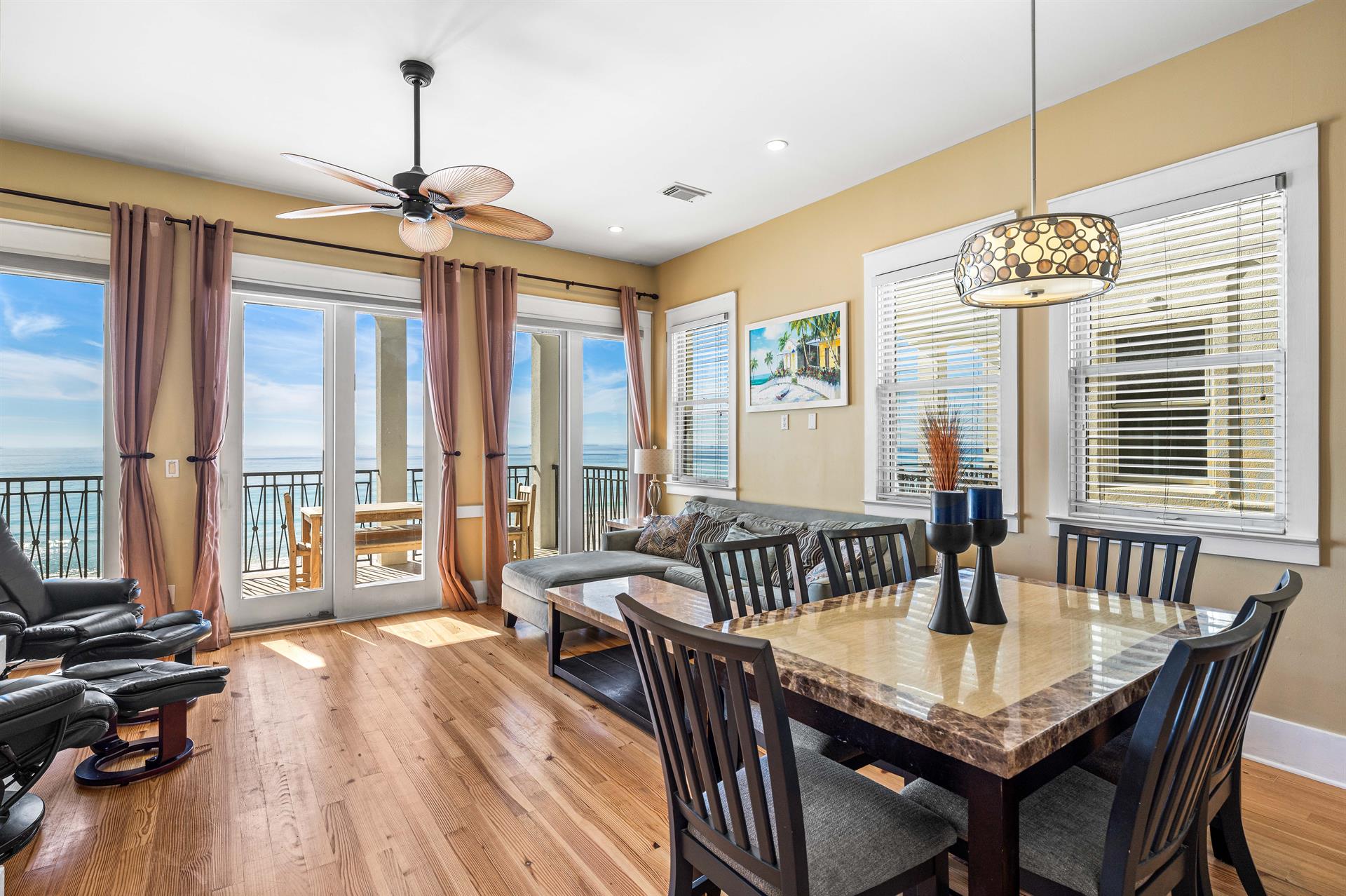 Second Floor Living Dining Area with Amazing Gulf Views.