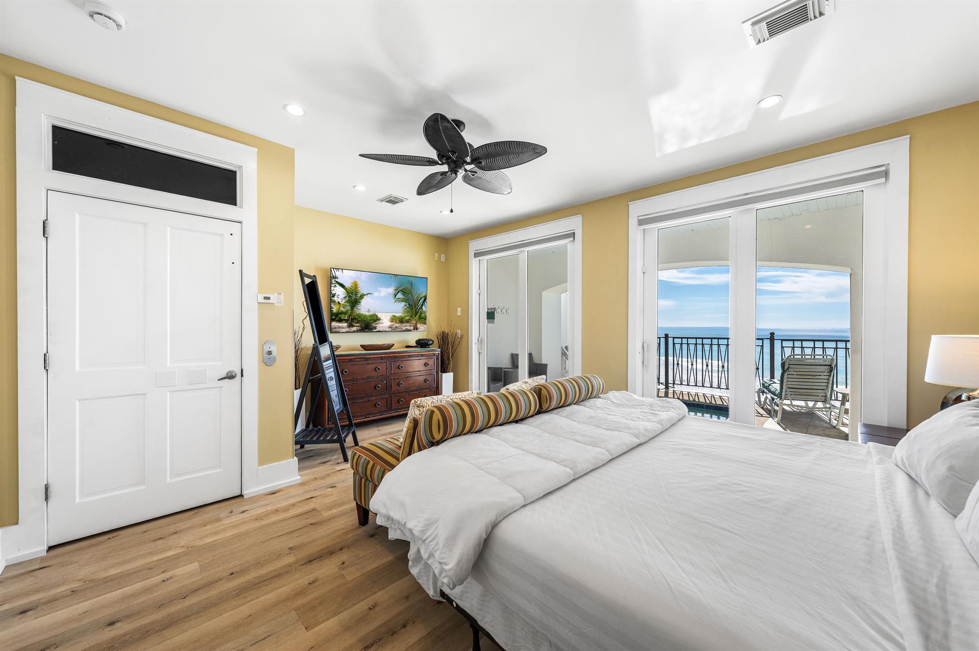 First Floor King Bedroom with Elevator Access to all Three Floors.