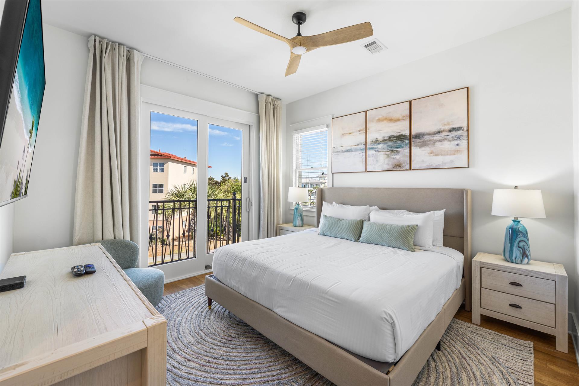 Third Floor King ensuite Bedroom North Side With a 55 Smart TV.