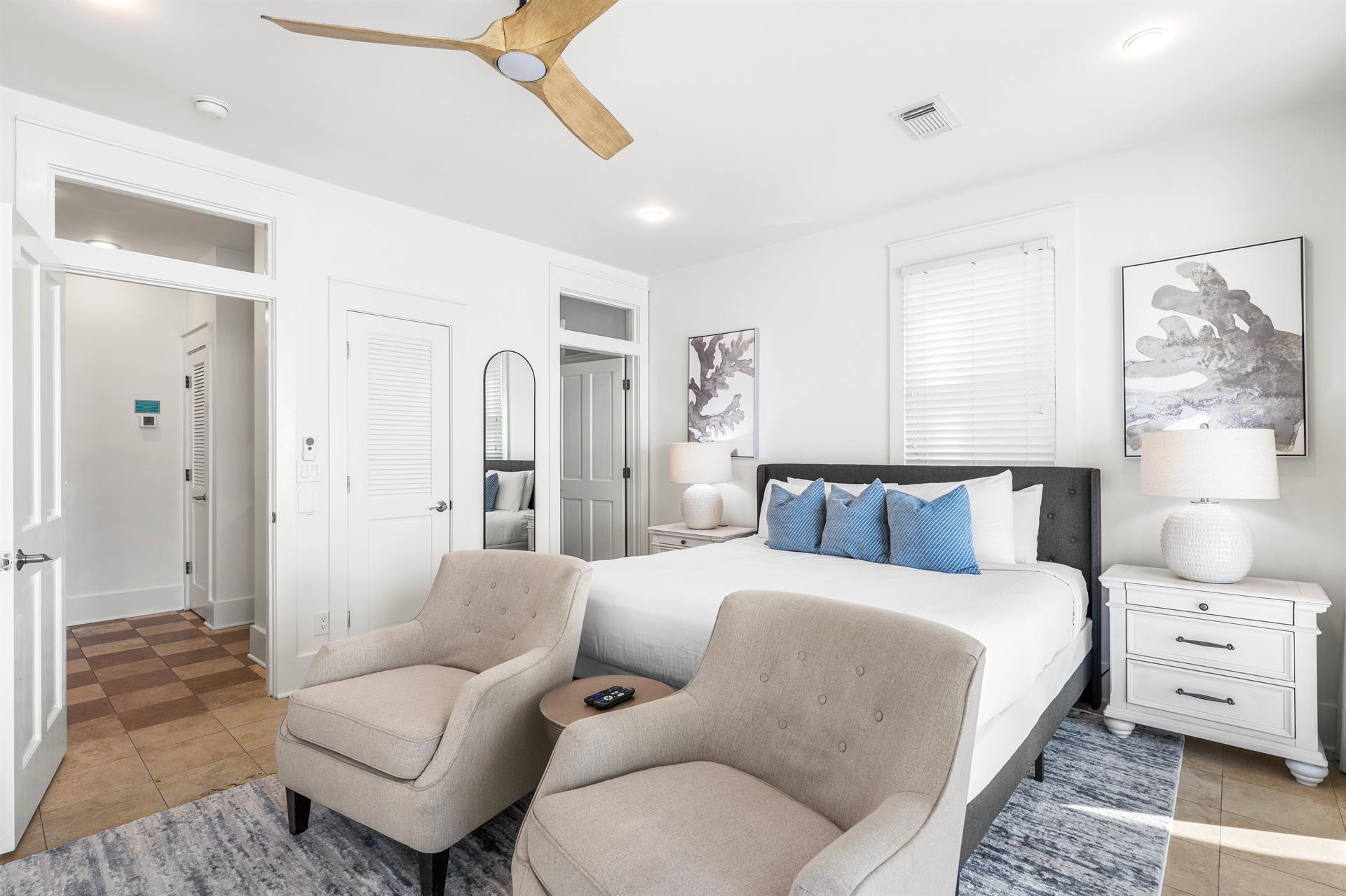 First Floor King ensuite Bedroom next to the Splash Pool.