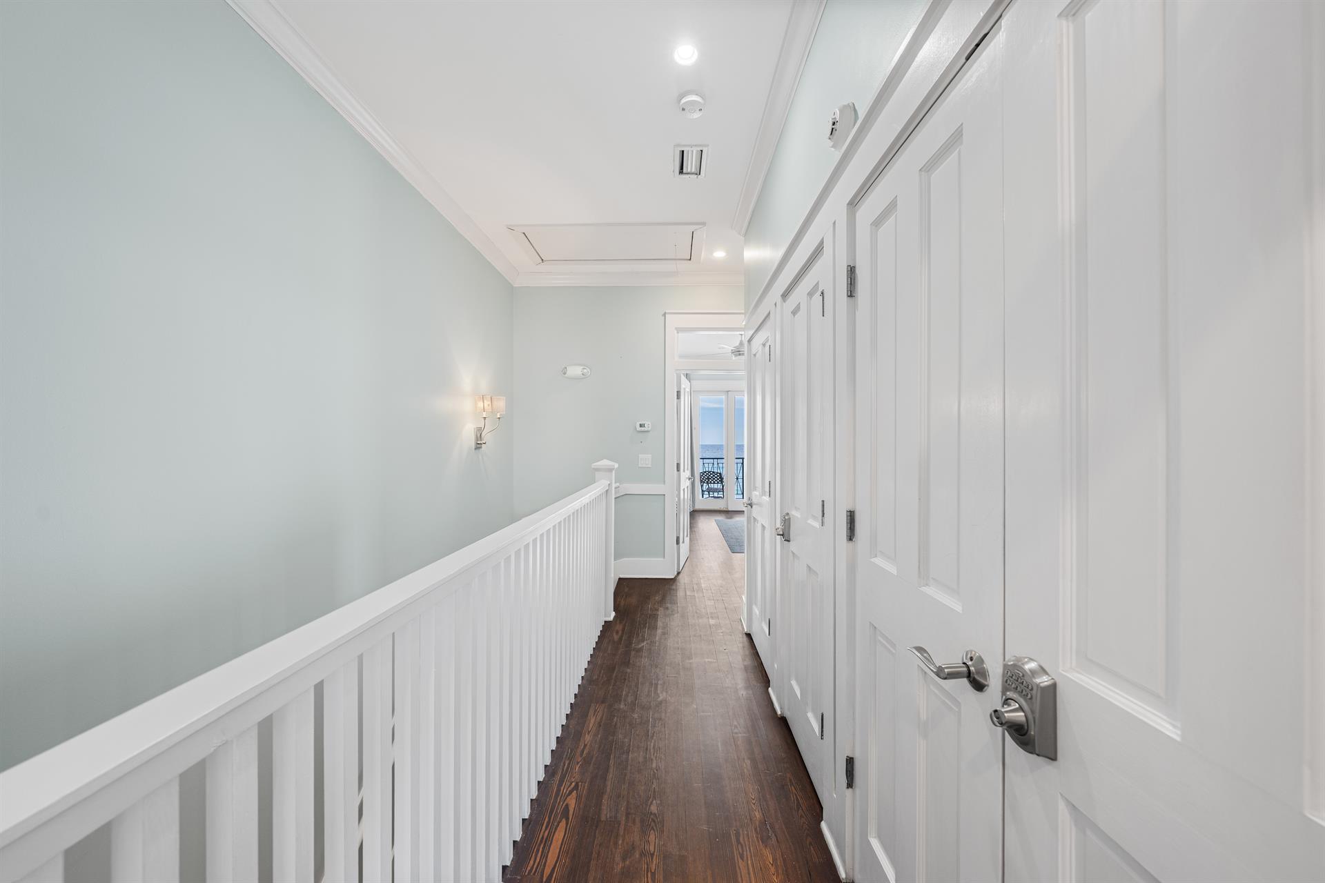 Third Floor Hallway between the primary King Bedroom and the Guest king Bedroom.