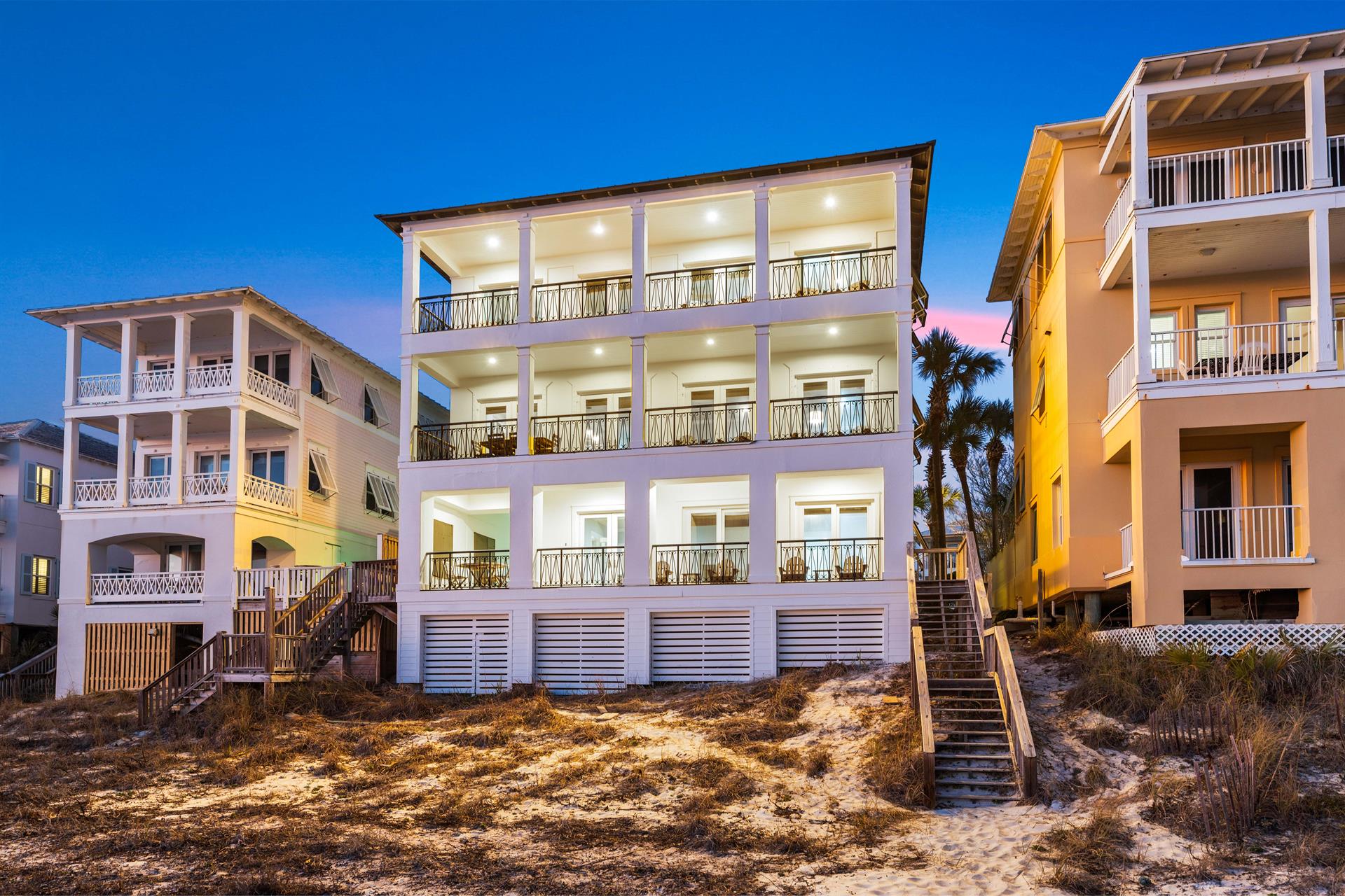 Directly on the Beach with a Private Boardwalk leading down to the sand