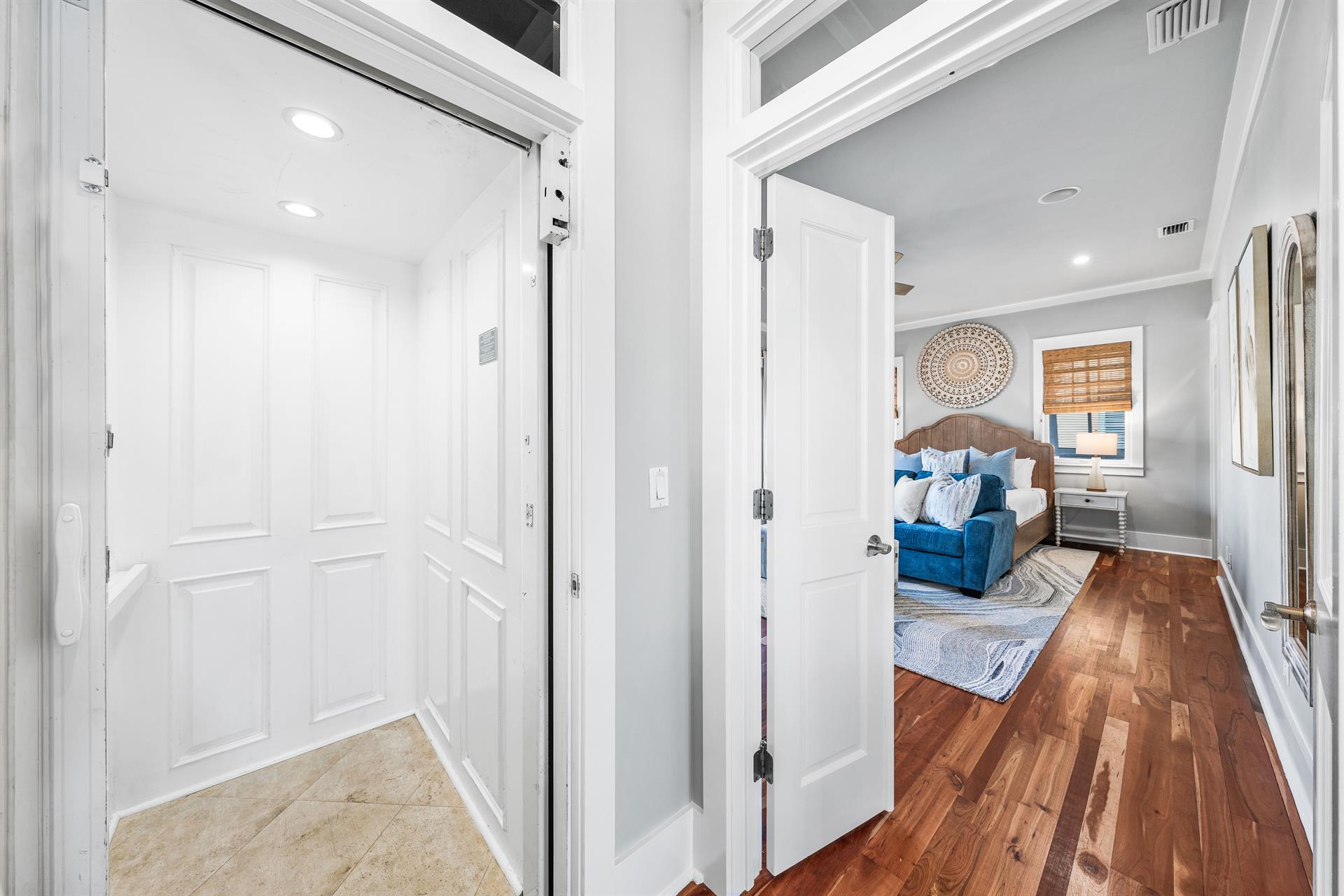 Elevator right outside Bedroom