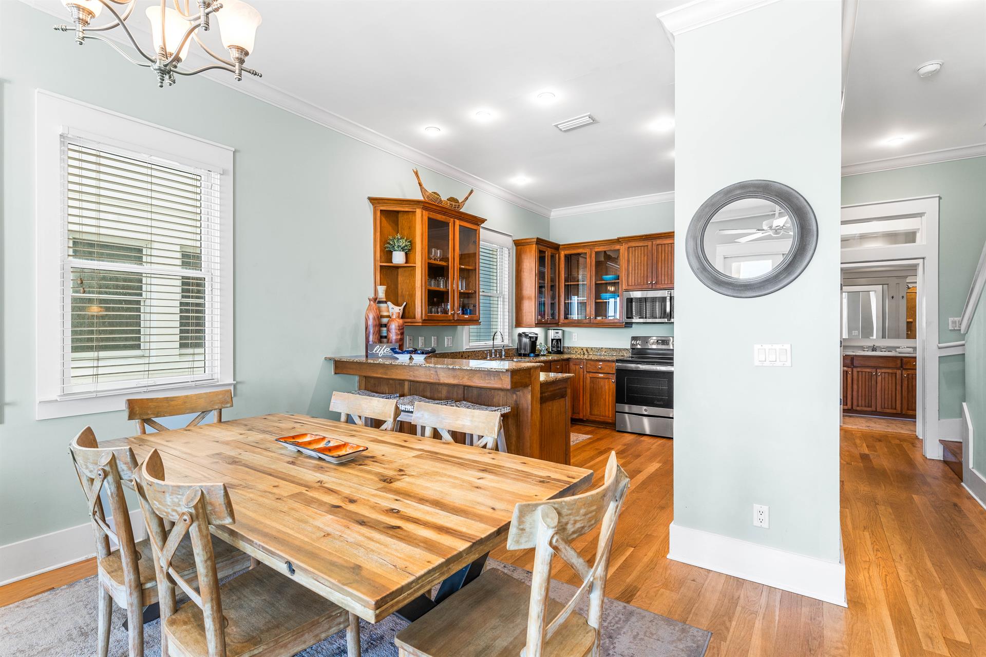Open floor plan is this living  dining  area