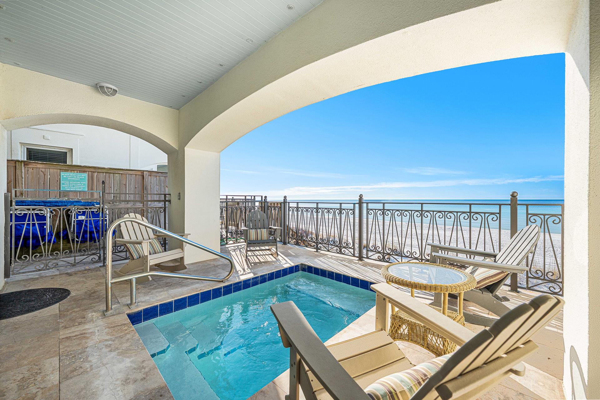 Private Pool and Beach Access Entrance