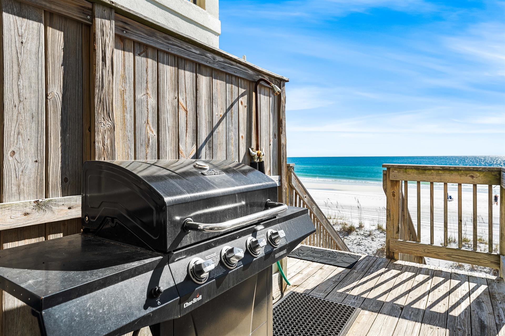 Propane grill with propane refills available