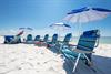 6 Beach Chairs and 3 Umbrellas included
