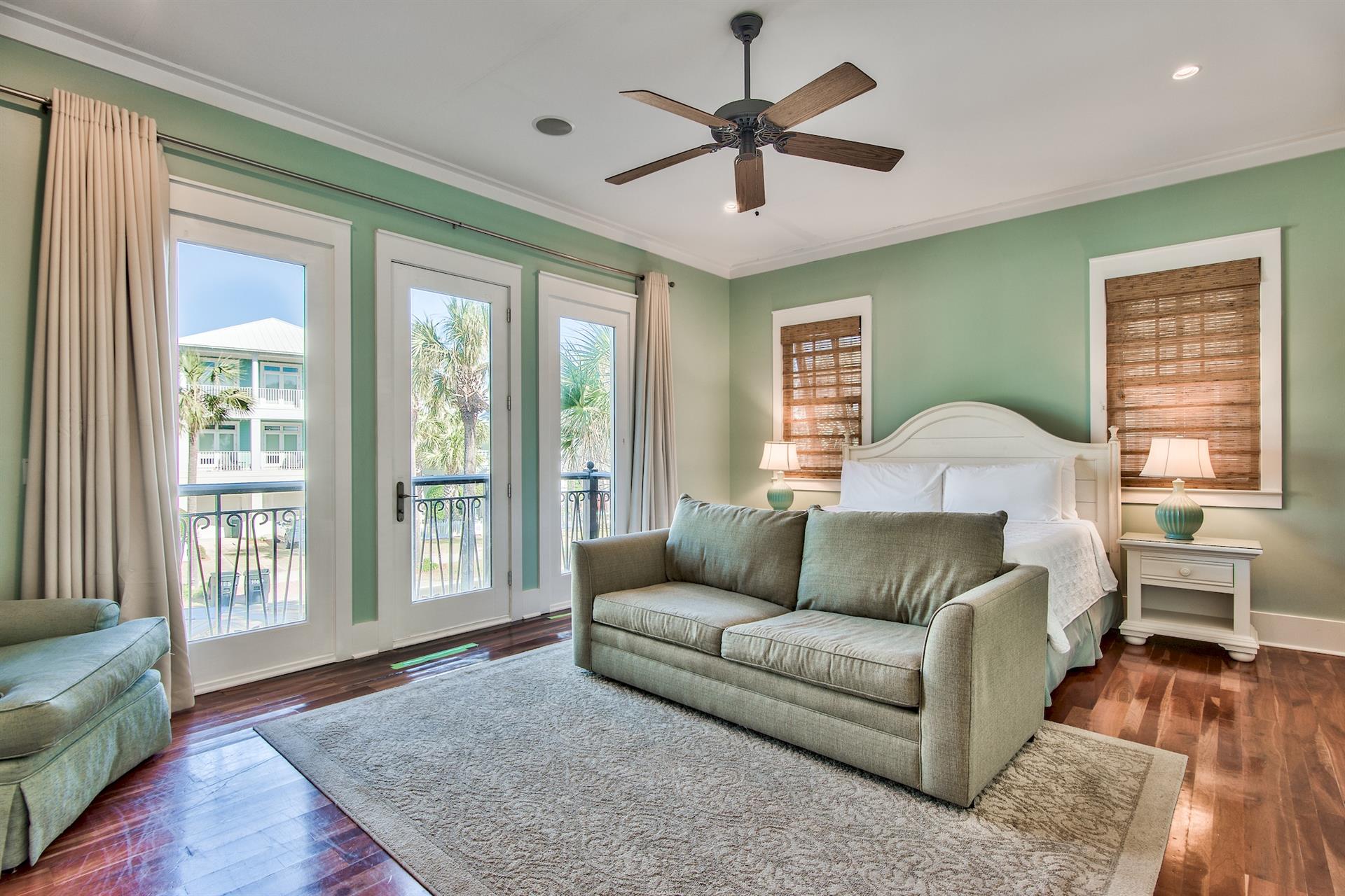 2nd Floor King Bedroom w Sleeper Sofa, Flat Screen Television, Private Bath and Walk In Closet