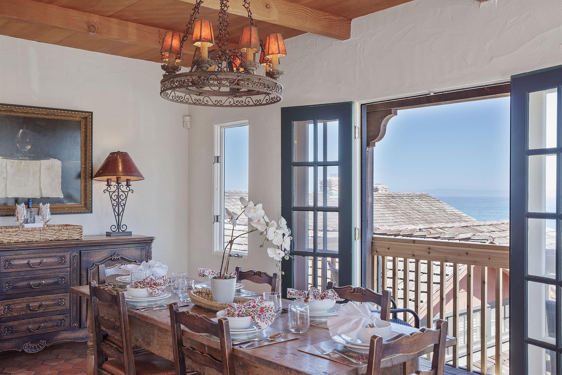 Beautifully Furnished Dining Area with an Ocean View