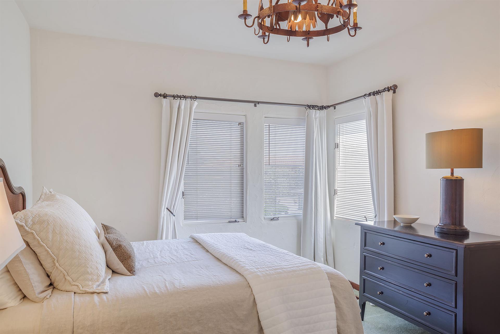 Queen Bed in Third Bedroom on First Floor has Ocean Views