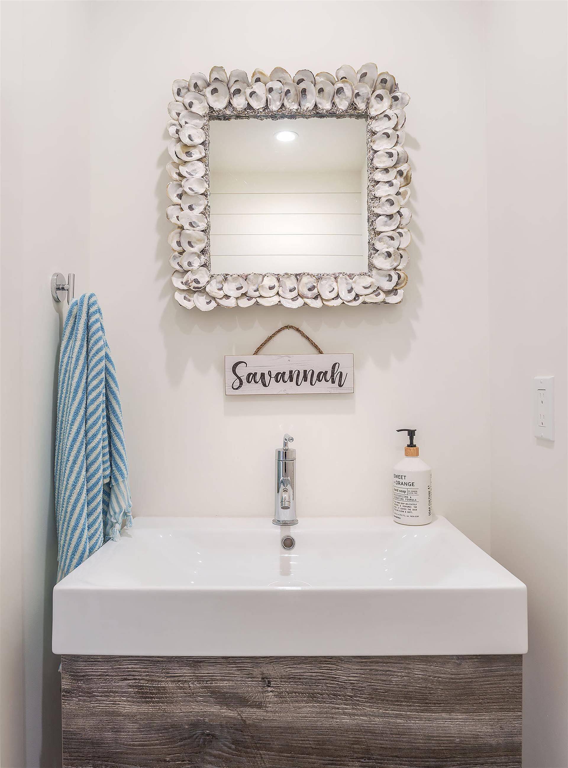 Powder Room On Lower Level
